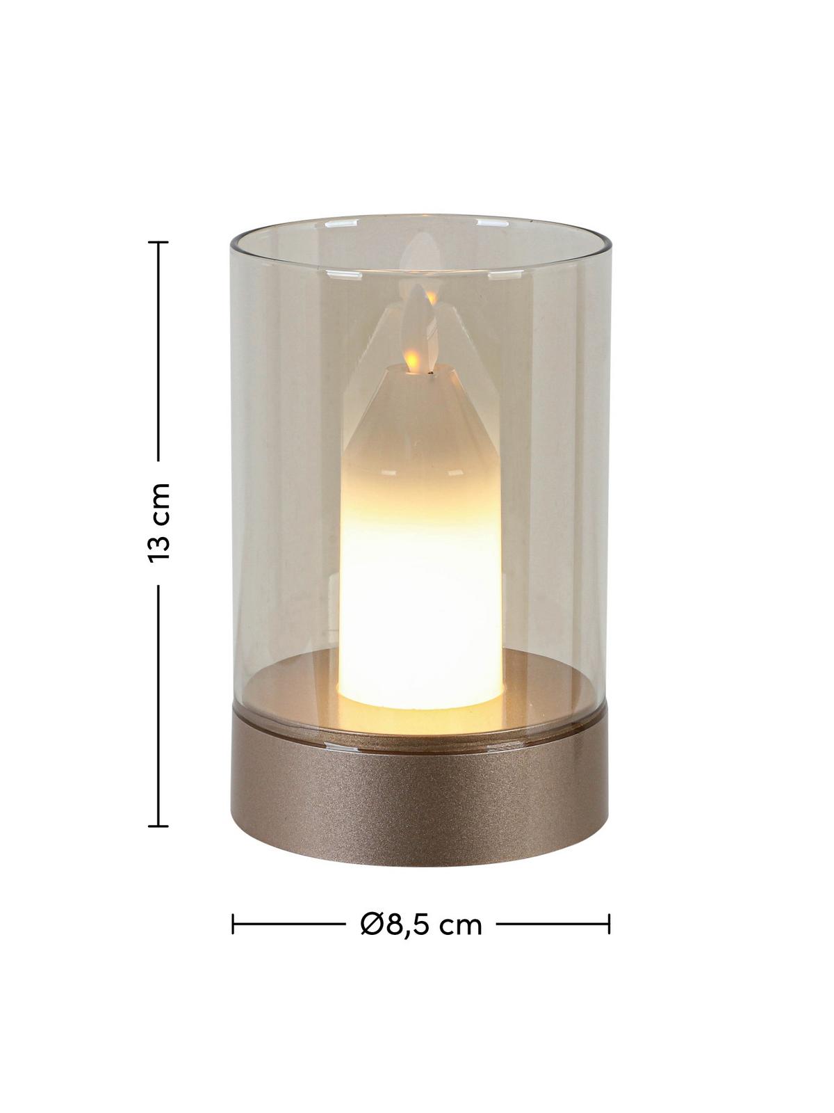 Lampă LED decorativă Flammi - alb/culoare crom, Modern, plastic/sticlă (8,5/13cm) - Mömax