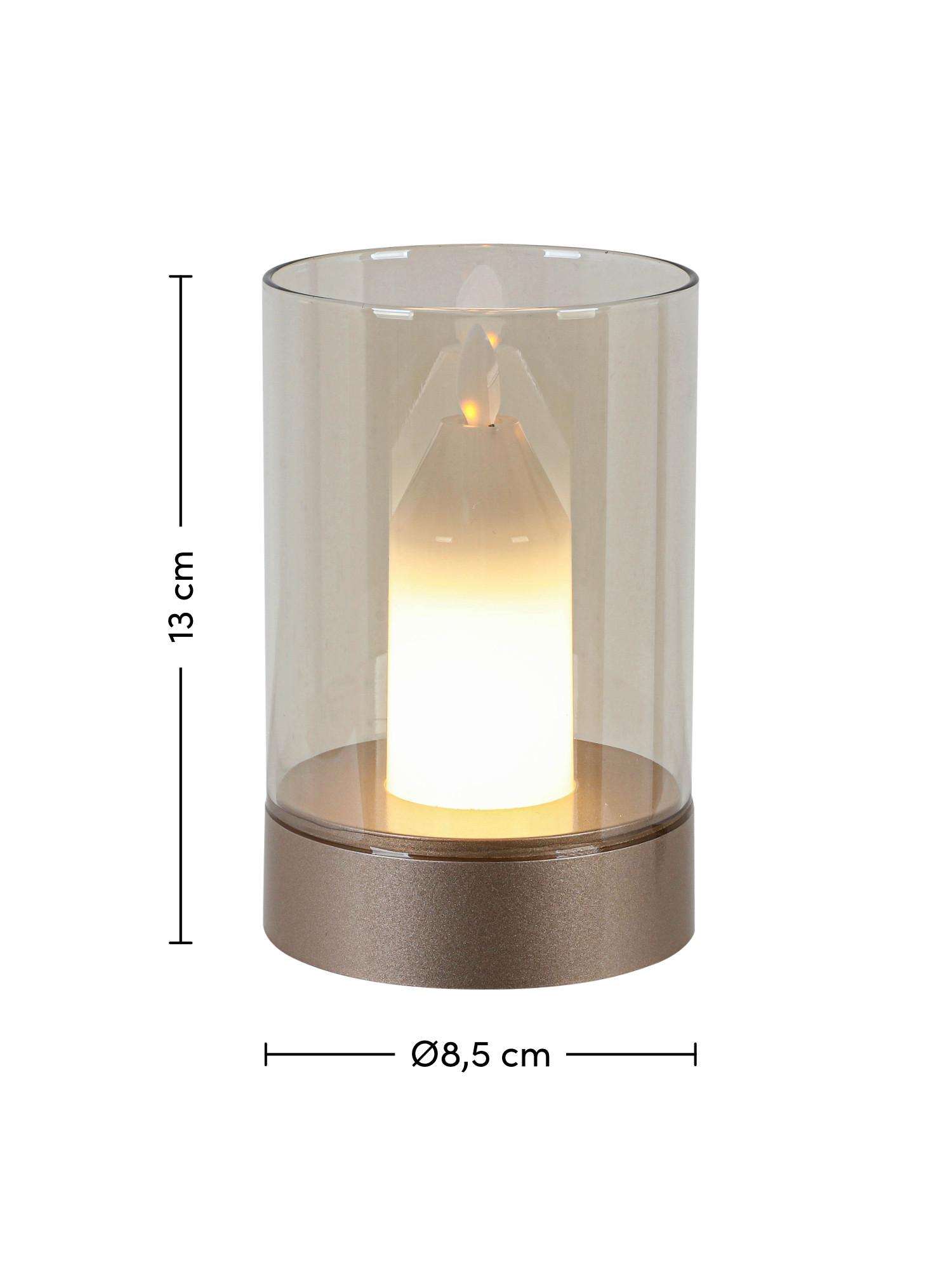 LED-DEKORATIONSLAMPA FLAMMI - vit/kromfärg, Modern, metall/glas (8,5/13cm) - Mömax
