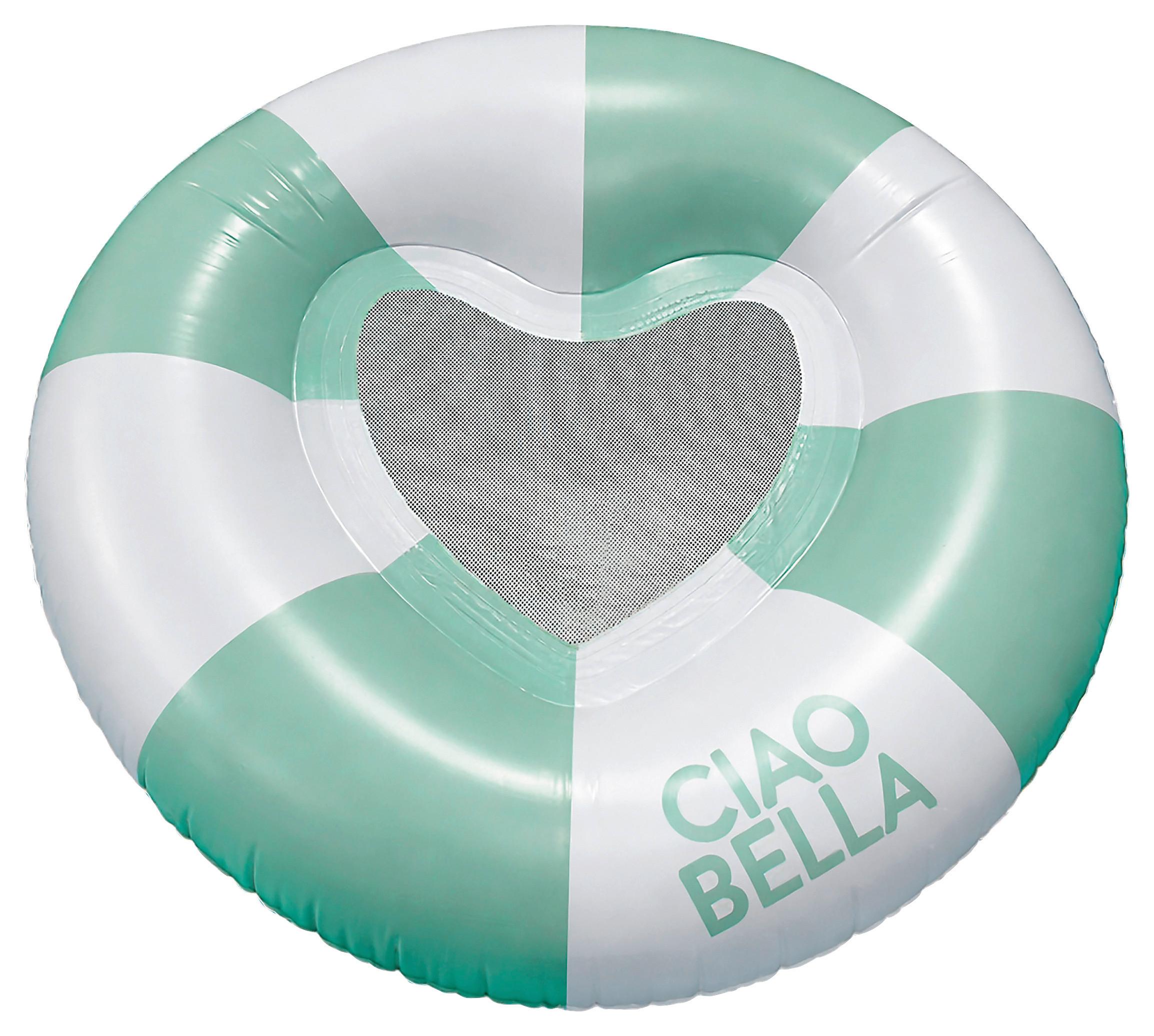 Schwimmring Heart Grün/Weiß - Weiß/Grün, KONVENTIONELL, Kunststoff (130/32cm) - Mömax