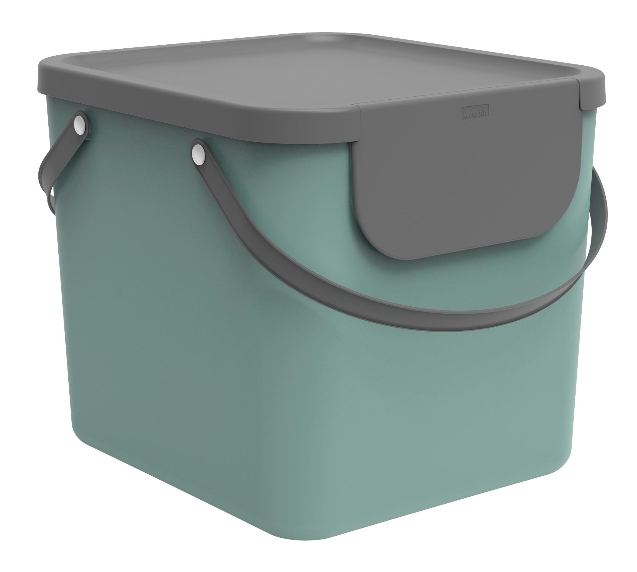 SORTOWNIK ODPADÓW 1034405092 - ciemnozielony, Basics, tworzywo sztuczne (40/35,5/34cm) - Rotho