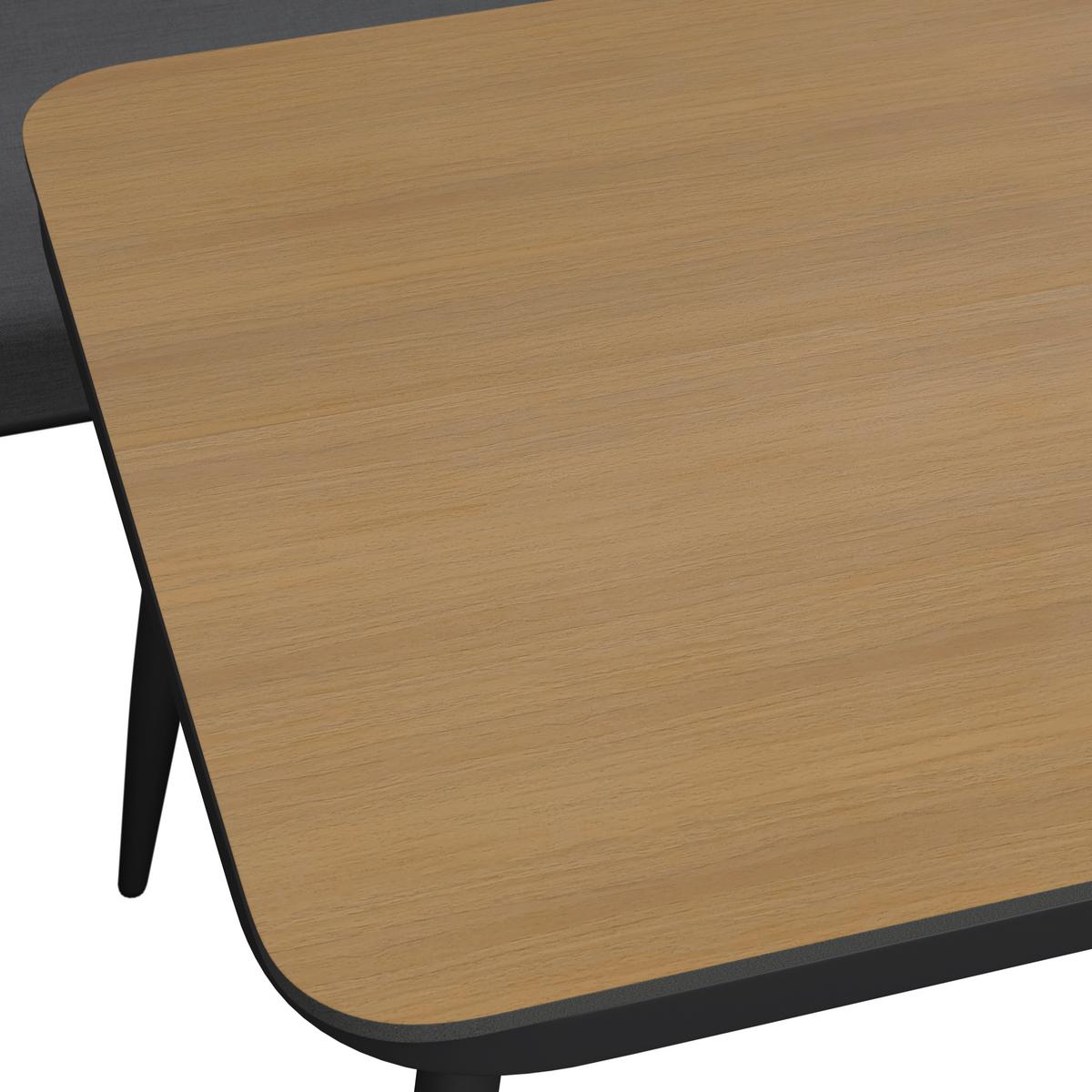 Jedilna Lounge Garnitura Camea, Temno Siva, 3-Delno - temno siva/barve hrasta, Moderno, kovina/umetna masa - Bessagi Garden