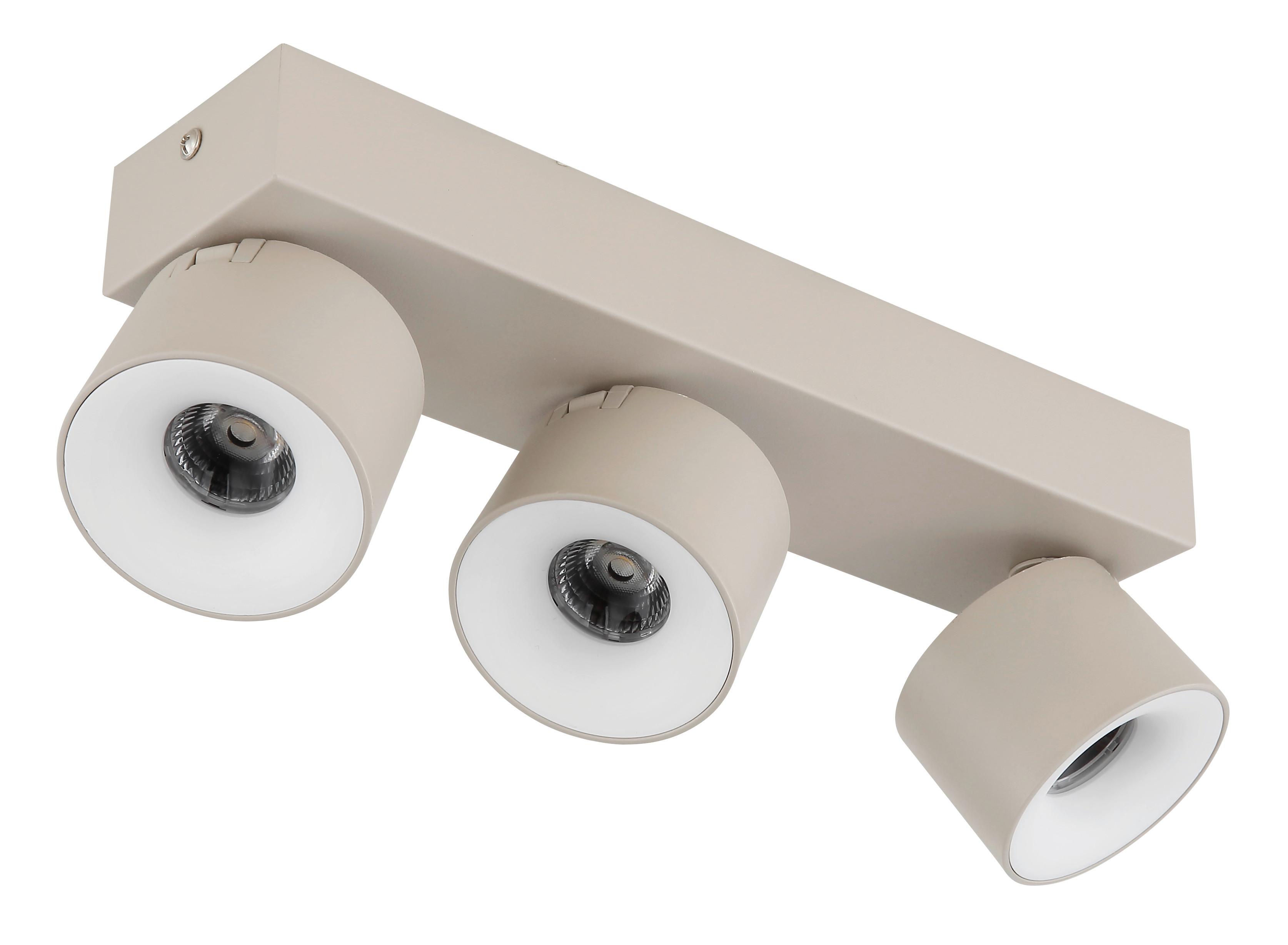 Led Reflektor 56961-3s Rae - homokszínű/fehér, Design, műanyag/fém (33/7.2/12cm) - Globo