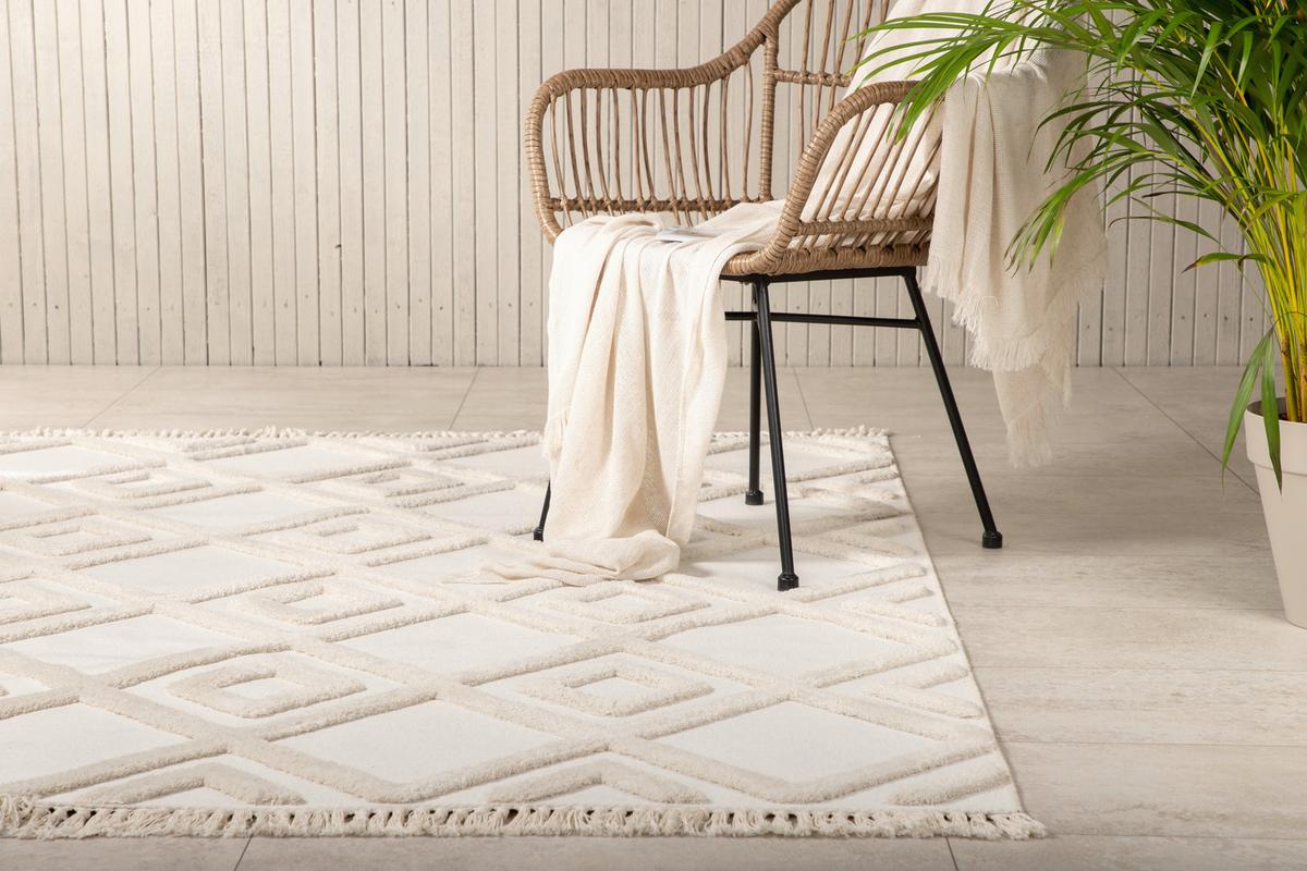 FLACHWEBETEPPICH TOWA - Weiß, LIFESTYLE, Textil (160/230cm) - P & B