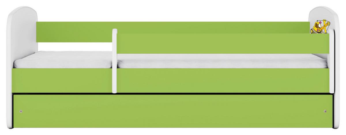 Otroška Postelja Babydreams, Bela, Zelena, 80x160cm - zelena/bela, Moderno, tekstil/leseni material (80/160cm) - MID.YOU