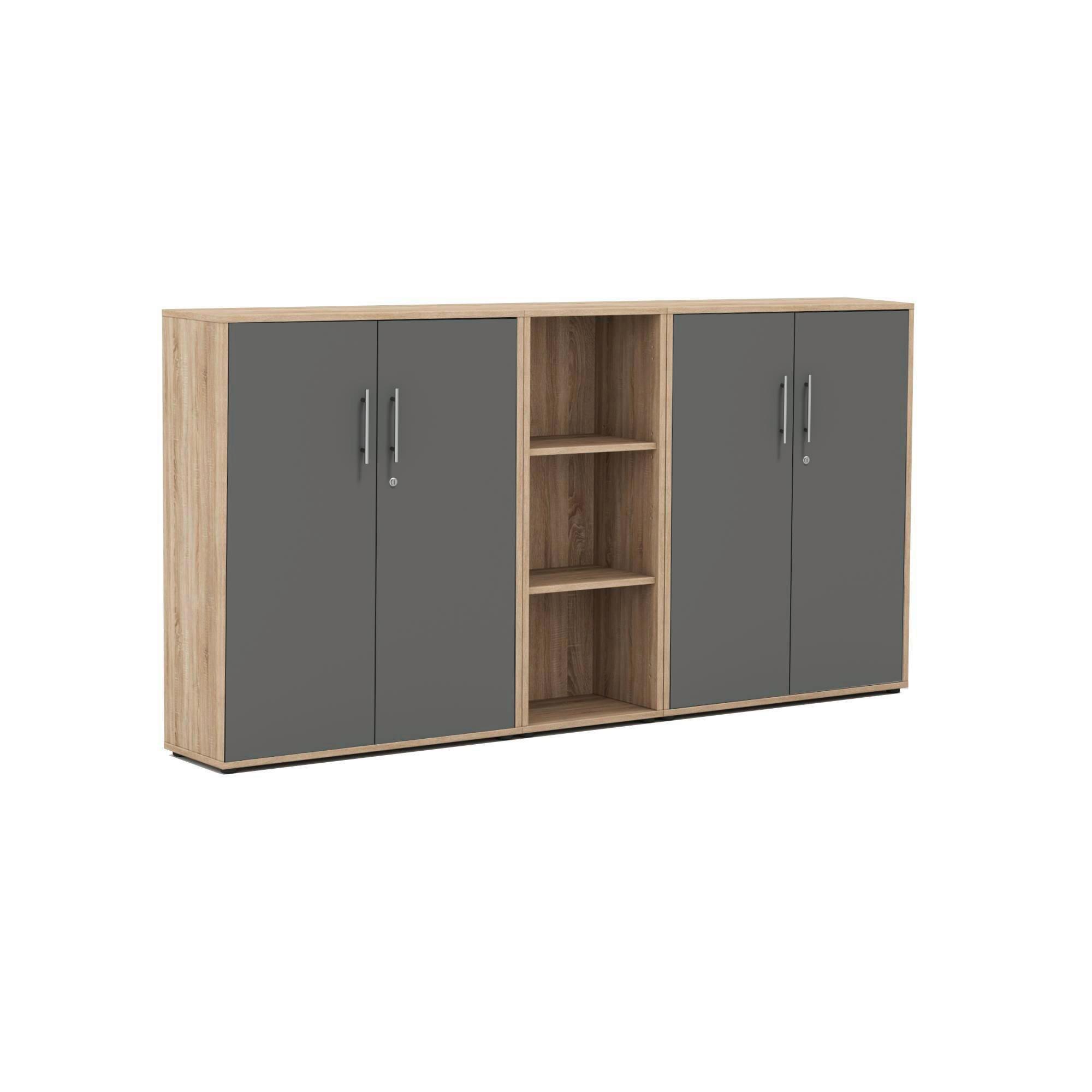 AKTENSCHRANK OFFICE EDITION - SW SET 8 - Anthrazit/Sonoma Eiche, MODERN, Holzwerkstoff (212,9/113,6/33cm) - MID.YOU