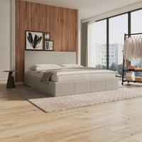 Oblazinjena Postelja Yara, 180x200, Svetlo Siva - črna/svetlo siva, Moderno, kovina/umetna masa (180/200cm) - Bessagi Home