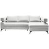 Kutna Garnitura Rosalie - bijela/crna, Konvencionalno, tekstil/metal (265/184cm) - Modern Living