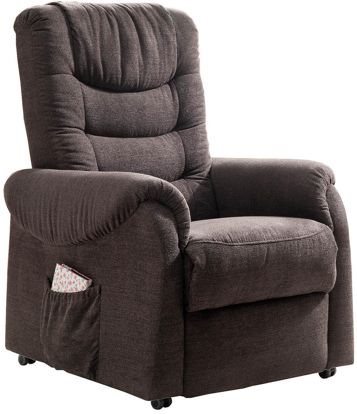 Fernsehsessel Nino Dunkelbraun Nylon/Struktur - Dunkelgrün/Dunkelbraun, Design, Kunststoff/Textil (76/106/94cm) - Livetastic