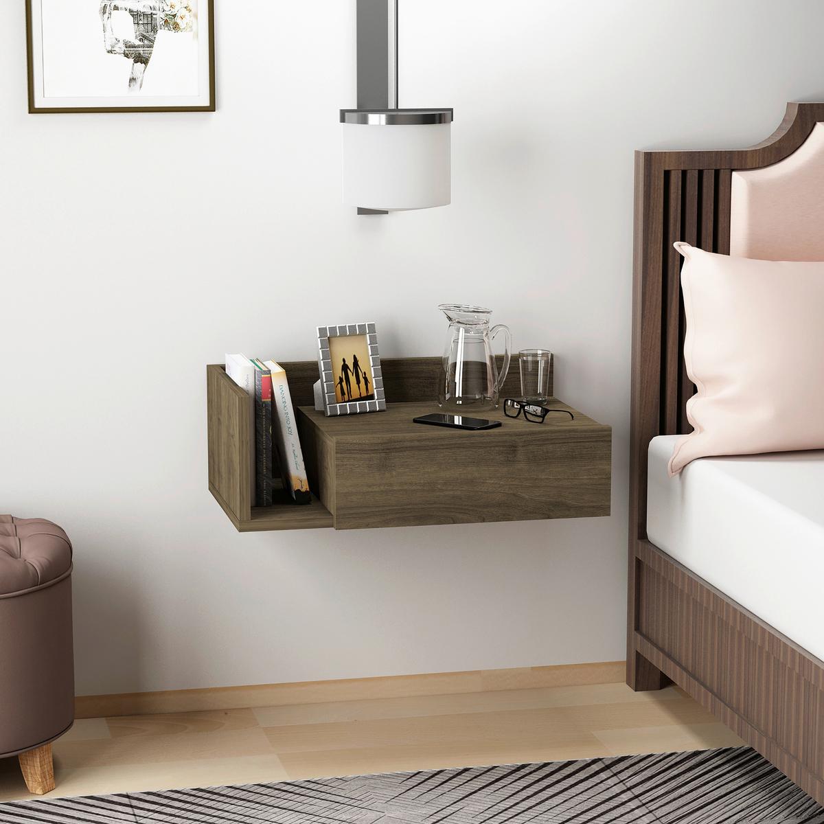 NACHTTISCH HEPHAISTOS - Walnussfarben, Design, Holzwerkstoff (60/21,4/35cm) - MID.YOU