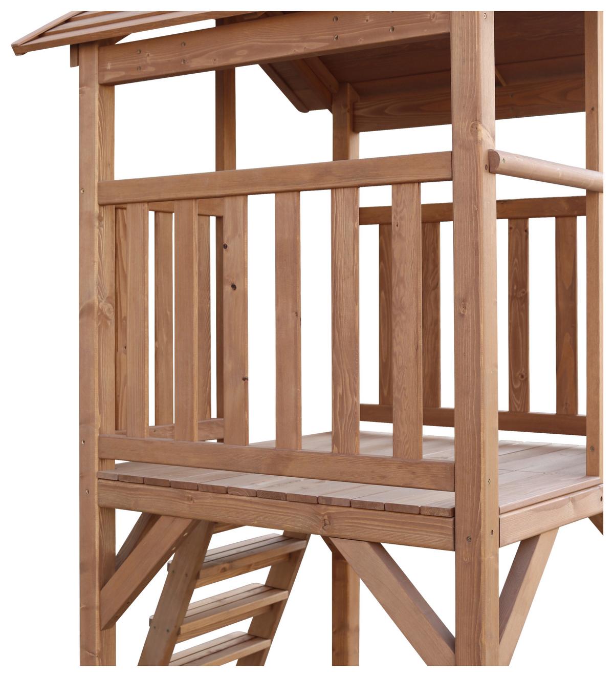SPIELTURM A025.122.90 - Braun/Weiß, KONVENTIONELL, Holz/Kunststoff (356,6/241,9/349cm) - Ambia Garden