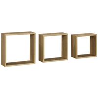 Zidna Polica Set 3/1 Simple 3 - hrast Artisan, Moderno, drvni materijal/plastika (30-27-24/30-27-24/12cm) - Best Price