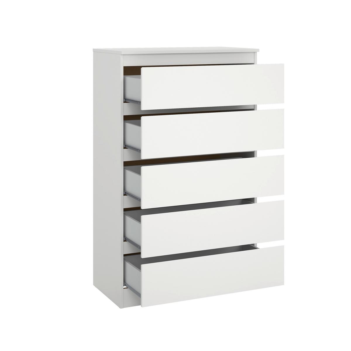 Kommode Mara 5 Weiß - Weiß, KONVENTIONELL, Holz (77/125/42cm) - Mömax