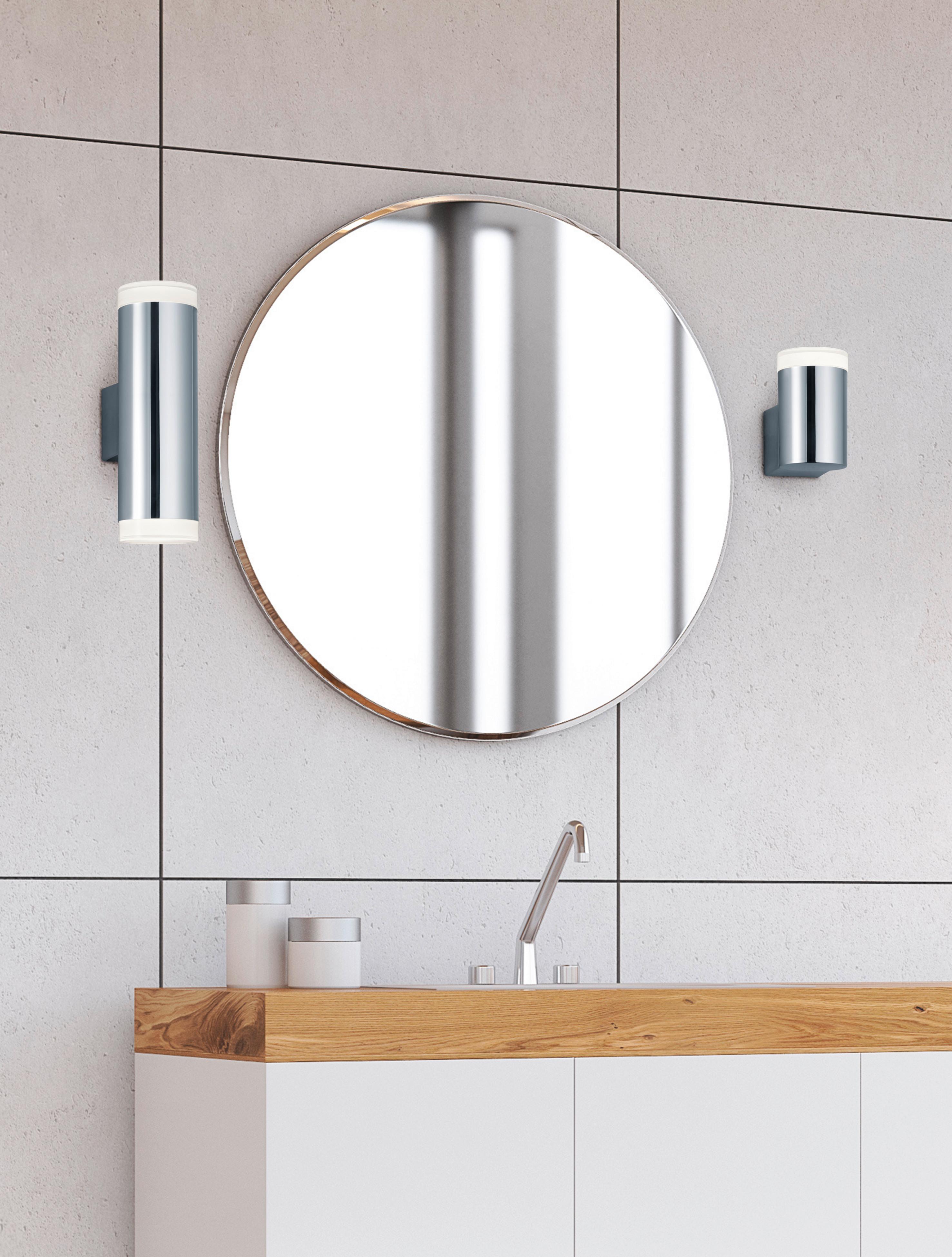 LED-Wandleuchte Ray in Weiß/Chrom max. 2x4 Watt - Chromfarben/Weiß, Basics, Kunststoff (16,6/5,2/8cm) - Trio Leuchten