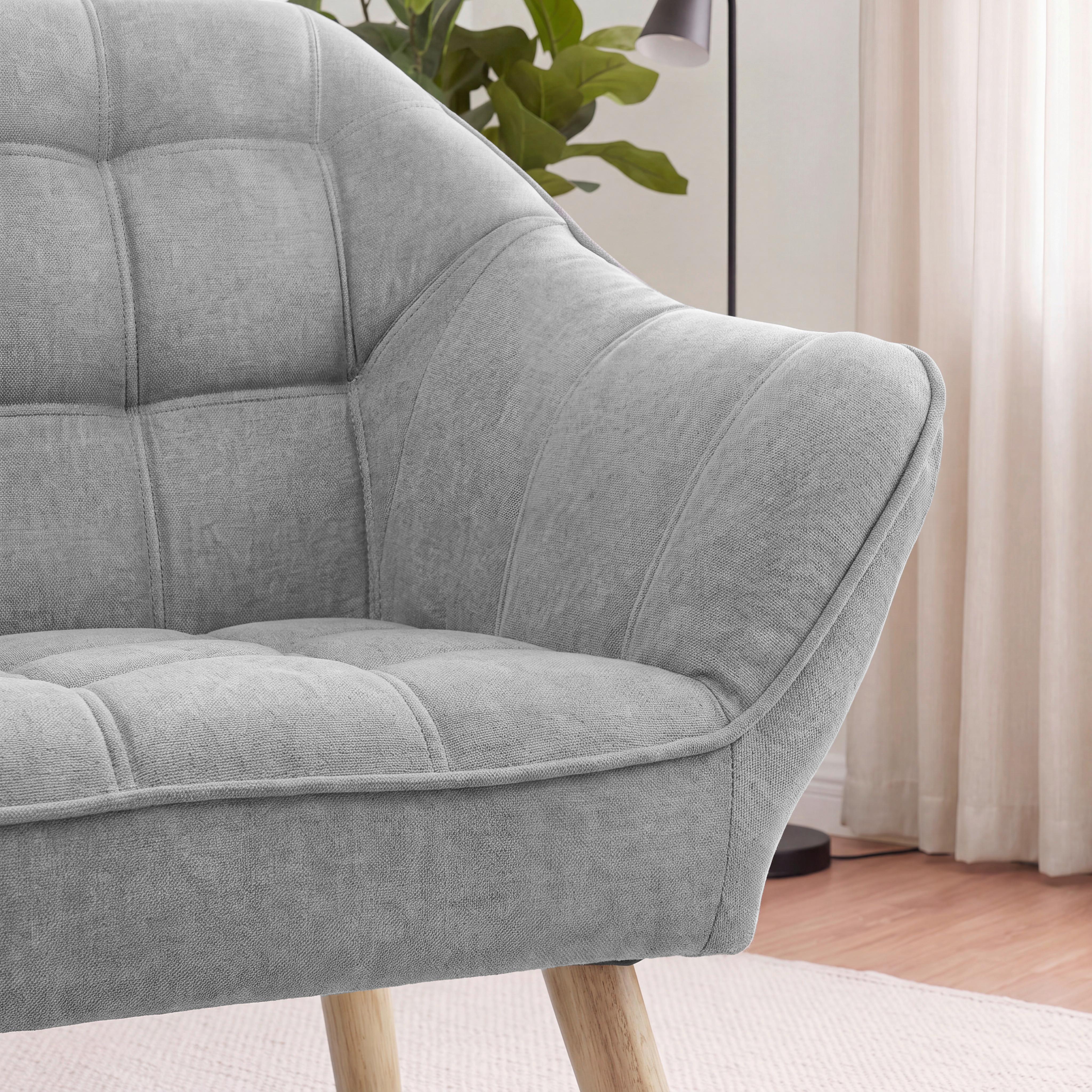 2-SITS SOFFA MONIQUE - grå, Modern, trä/textil (127/76/74,5cm) - Bessagi Home