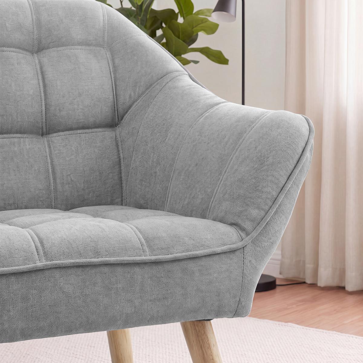 Sofa In Grau "monique" - Grau, Modern, Holz/Textil (127/76/74,5cm) - Bessagi Home