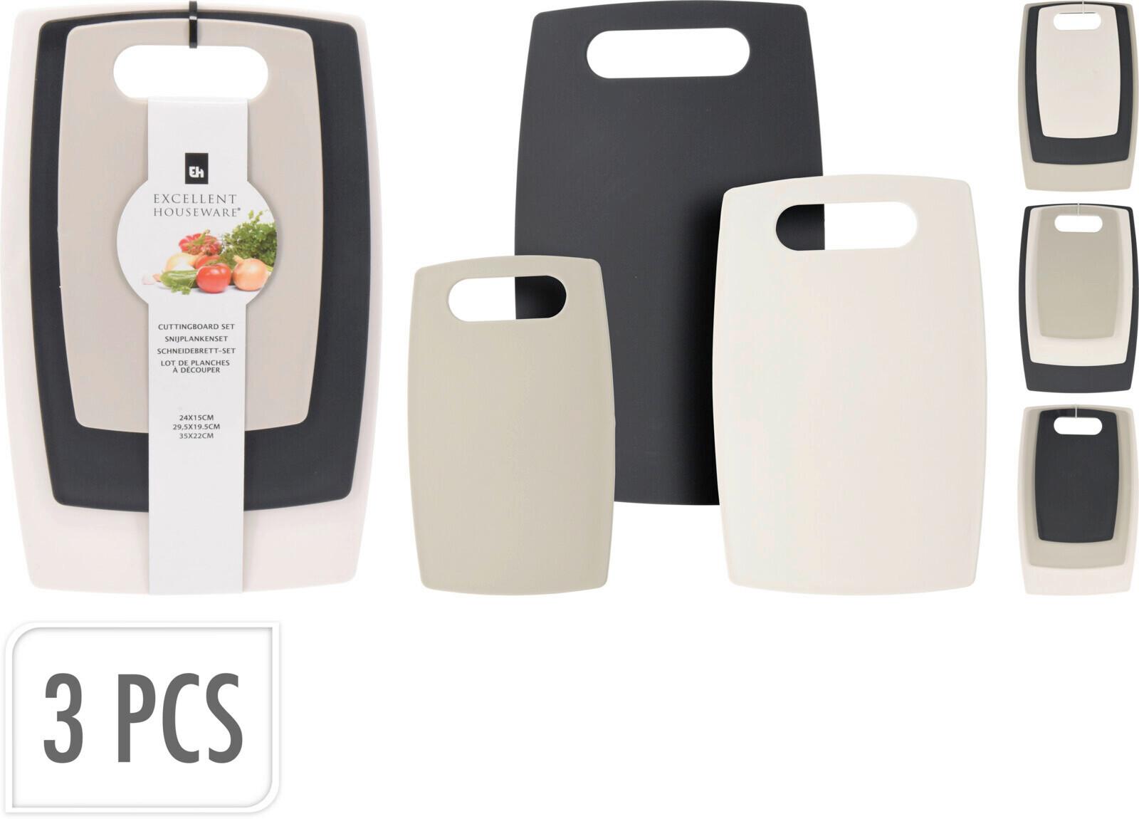 Set de tocătoare Excellent - bej/crem, plastic (35/22/1,5cm)