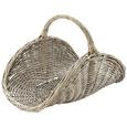 Kosár Mary-s - világosszürke, romantikus/Landhaus, további természetes anyagok (57/32/23-36cm)