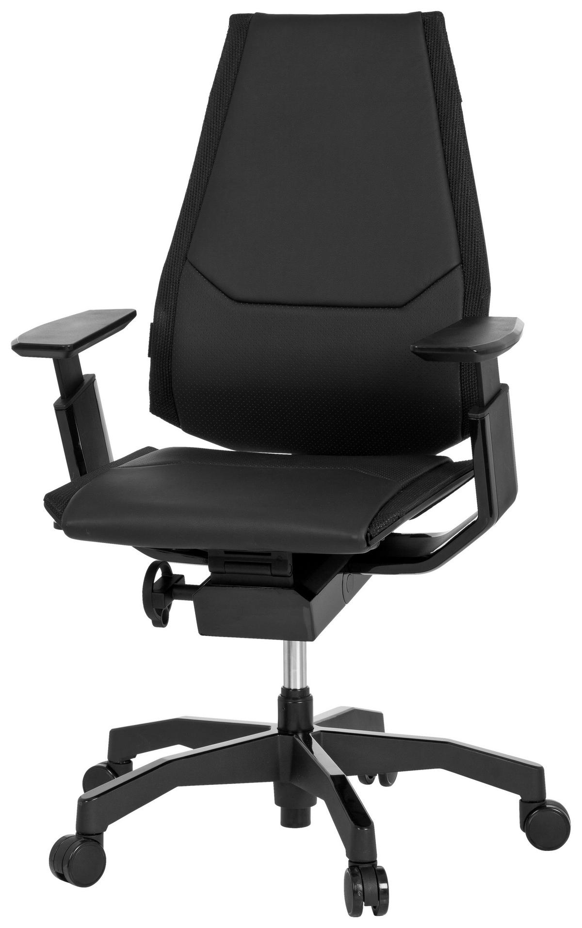 Pisarniški Stol Genidia Black, Črna - črna, Moderno, kovina/umetna masa (57/119/46cm) - MID.YOU