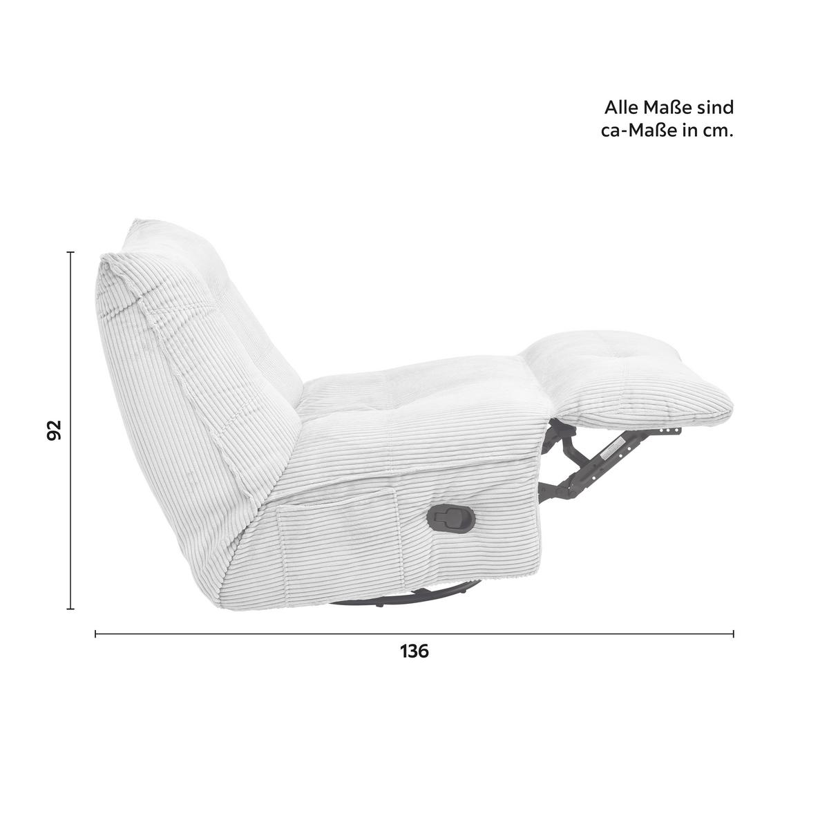 Počivalnik Alura, Krem - črna/krem barve, Moderno, kovina/tekstil (90/92/90cm) - Bessagi Home