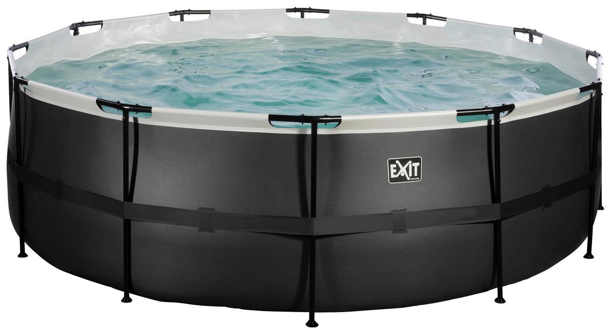 Bazen Exit Black Pool, Črpalka S Peščenim Filtrom, Ø 427cm - črna, Konvencionalno, kovina (427/122cm) - EXIT Toys