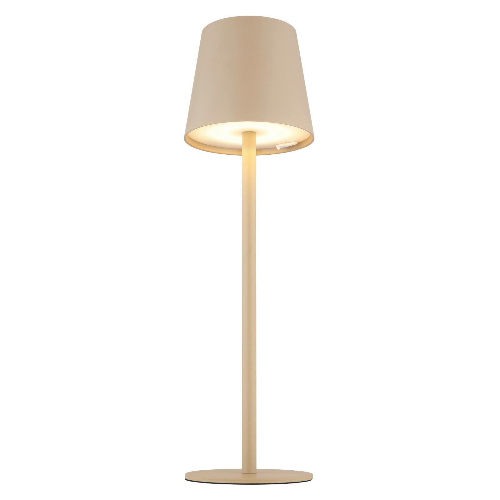 LED-Tischleuchte Vannie Opal/Sand max. 3 Watt - Sandfarben/Opal, Trend, Kunststoff/Metall (10,6/36cm) - Globo
