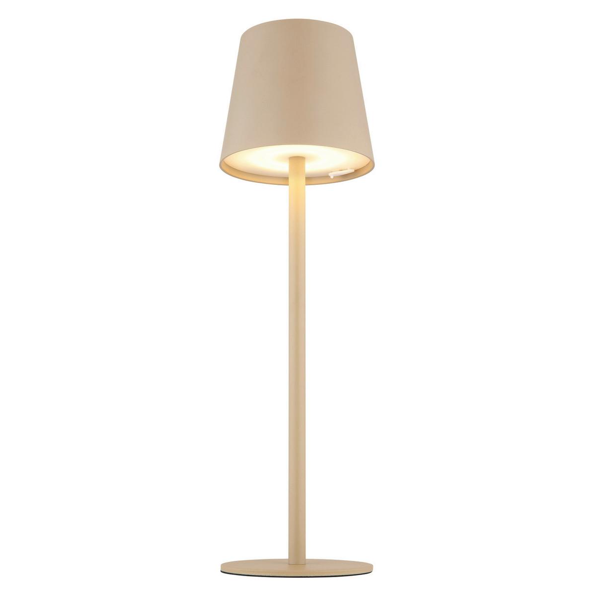 LED-Tischleuchte Vannie Opal/Sand max. 3 Watt - Sandfarben/Opal, Trend, Kunststoff/Metall (10,6/36cm) - Globo