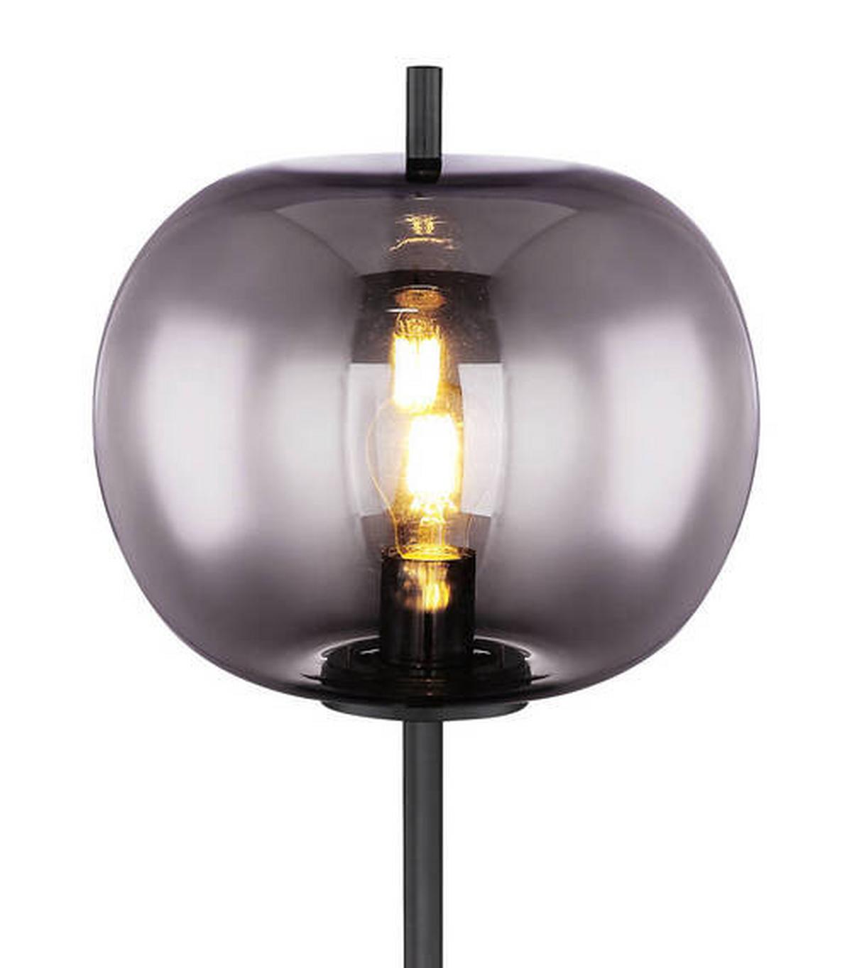 Stehleuchte Blacky in Grau max. 60 Watt - Schwarz/Grau, MODERN, Glas/Metall (30/160cm)