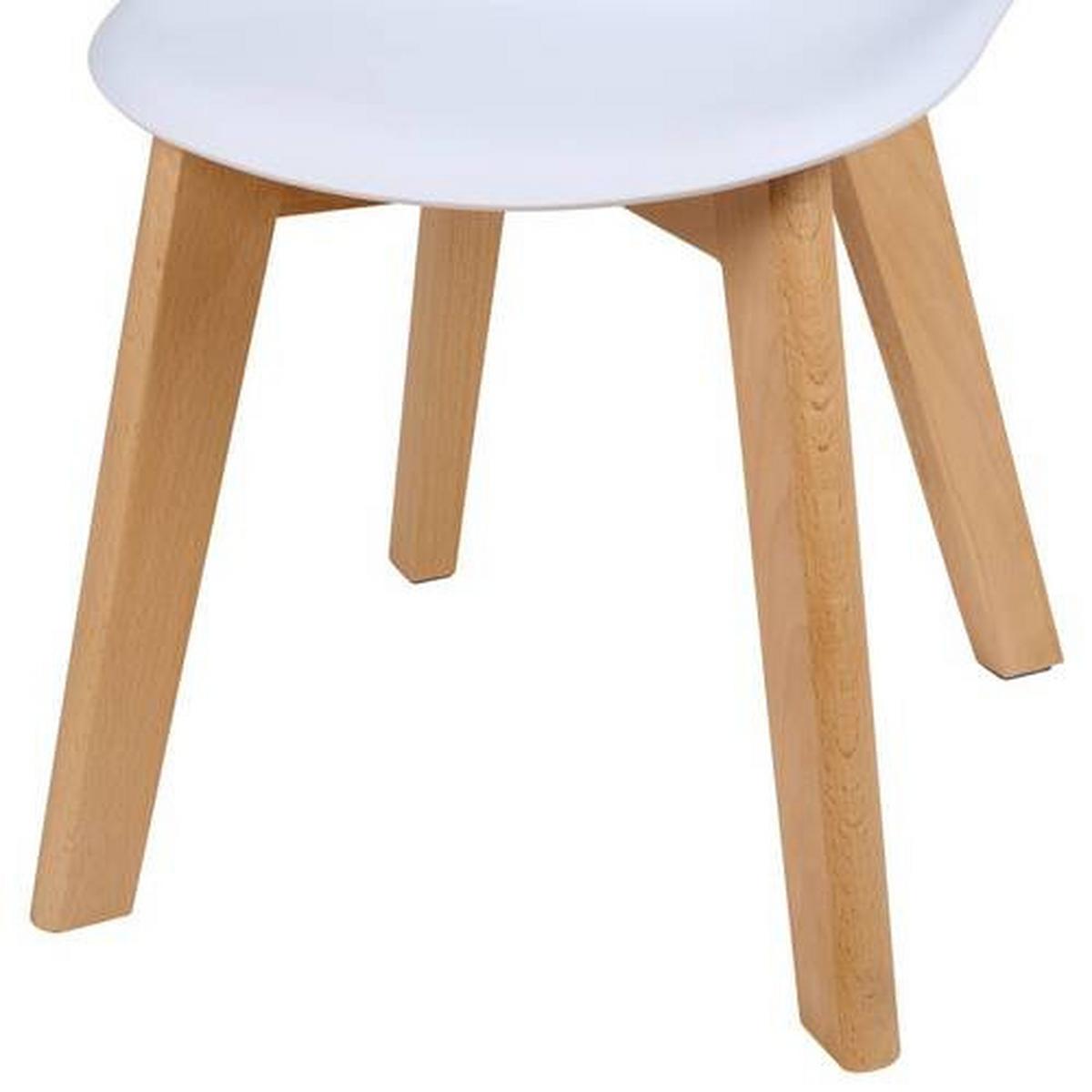 KRZESEŁKO DLA DZIECI KOPENHAGEN 2 - kolor bukowy/biały, Modern, tworzywo sztuczne/drewno (33/57/38cm) - P & B