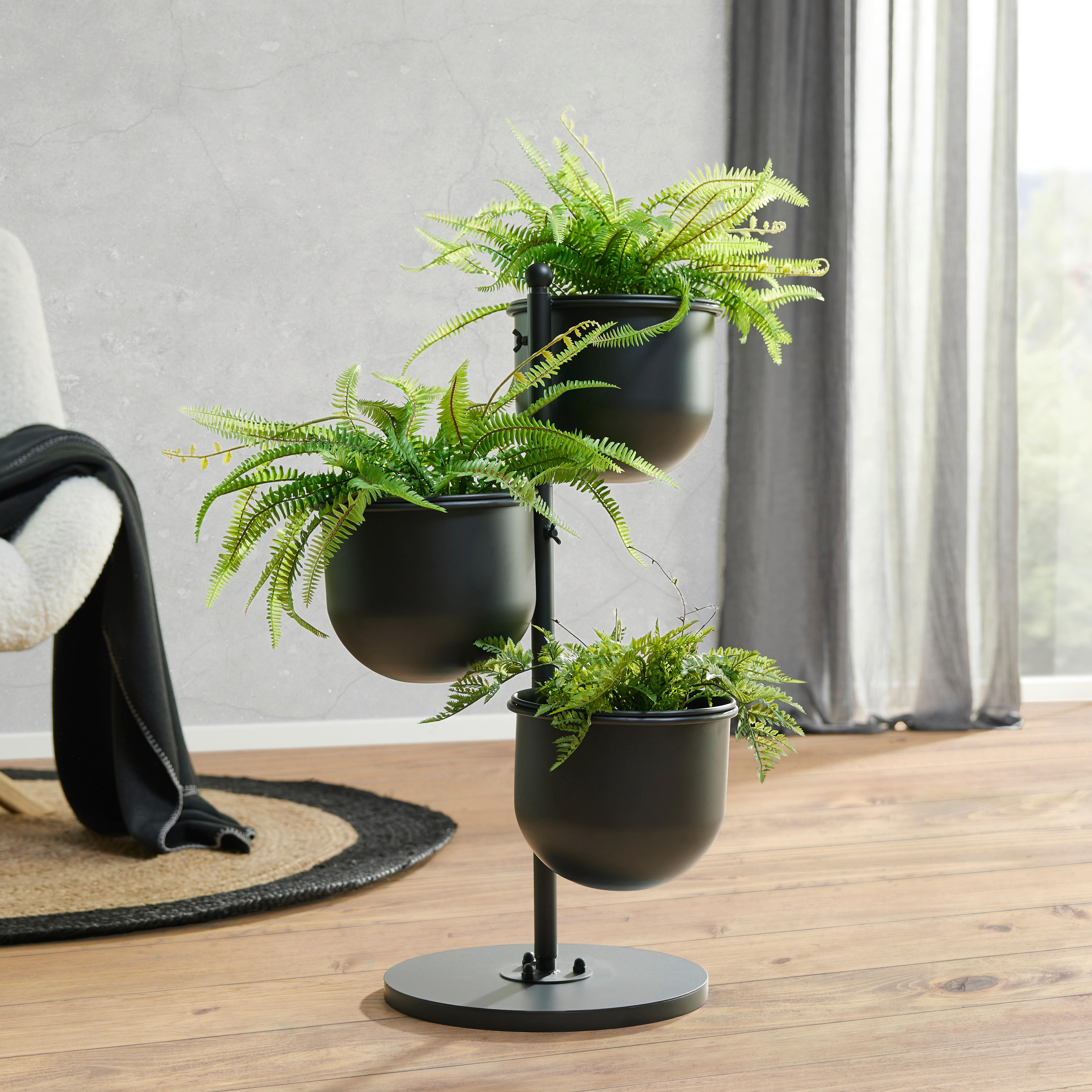Pflanztopf Madox in Schwarz - Schwarz, Basics, Metall (47/78/47cm) - Modern Living