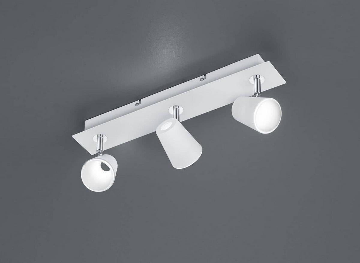 LED-Strahler Narcos in Weiß/Chrom max. 18 Watt - Chromfarben/Weiß, Design, Metall (16/45/7,5cm) - Trio Leuchten
