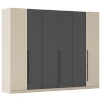 Kleiderschrank Safari Grau/champagner - Champagner/Grau, Konventionell, Holzwerkstoff/Metall (271/229/54cm) - Based
