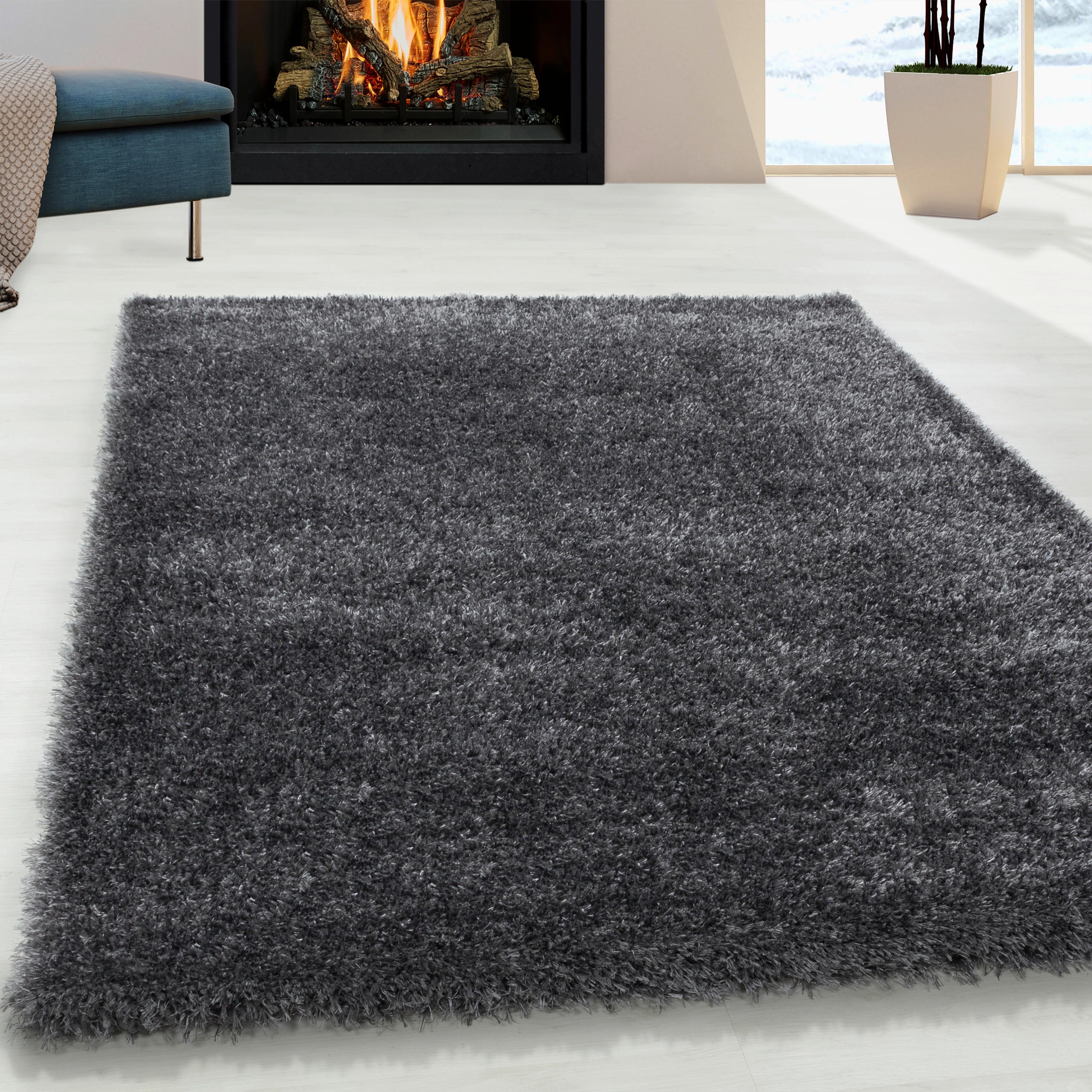 Hochflorteppich Brilliant Grau ca. 160x230cm - Grau, Basics, Textil (160/230cm)