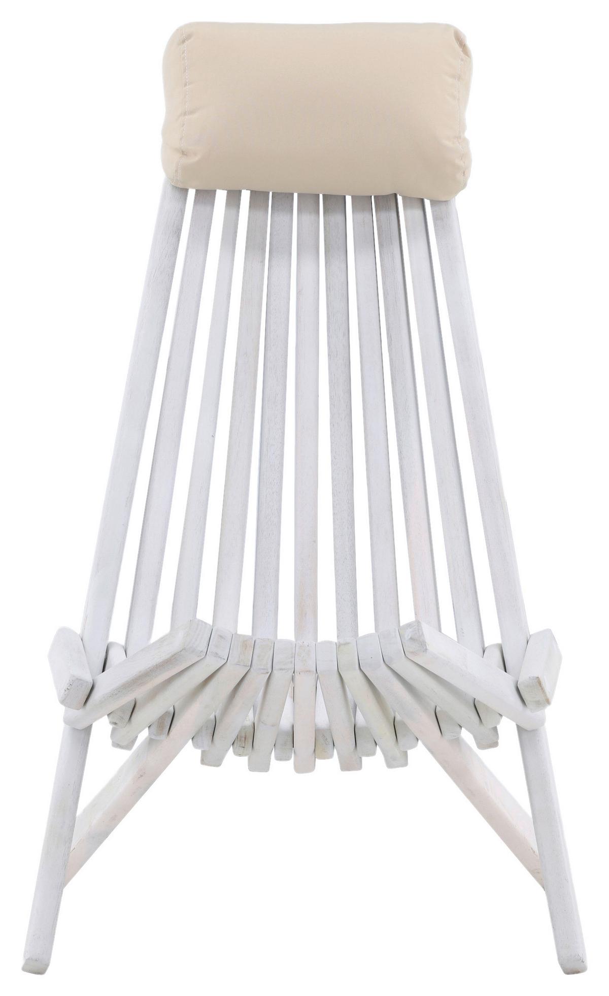 Strandsessel Asta ca. 57x79x73 cm Weiß - Weiß, KONVENTIONELL, Holz (57/79/73cm) - Gardenson