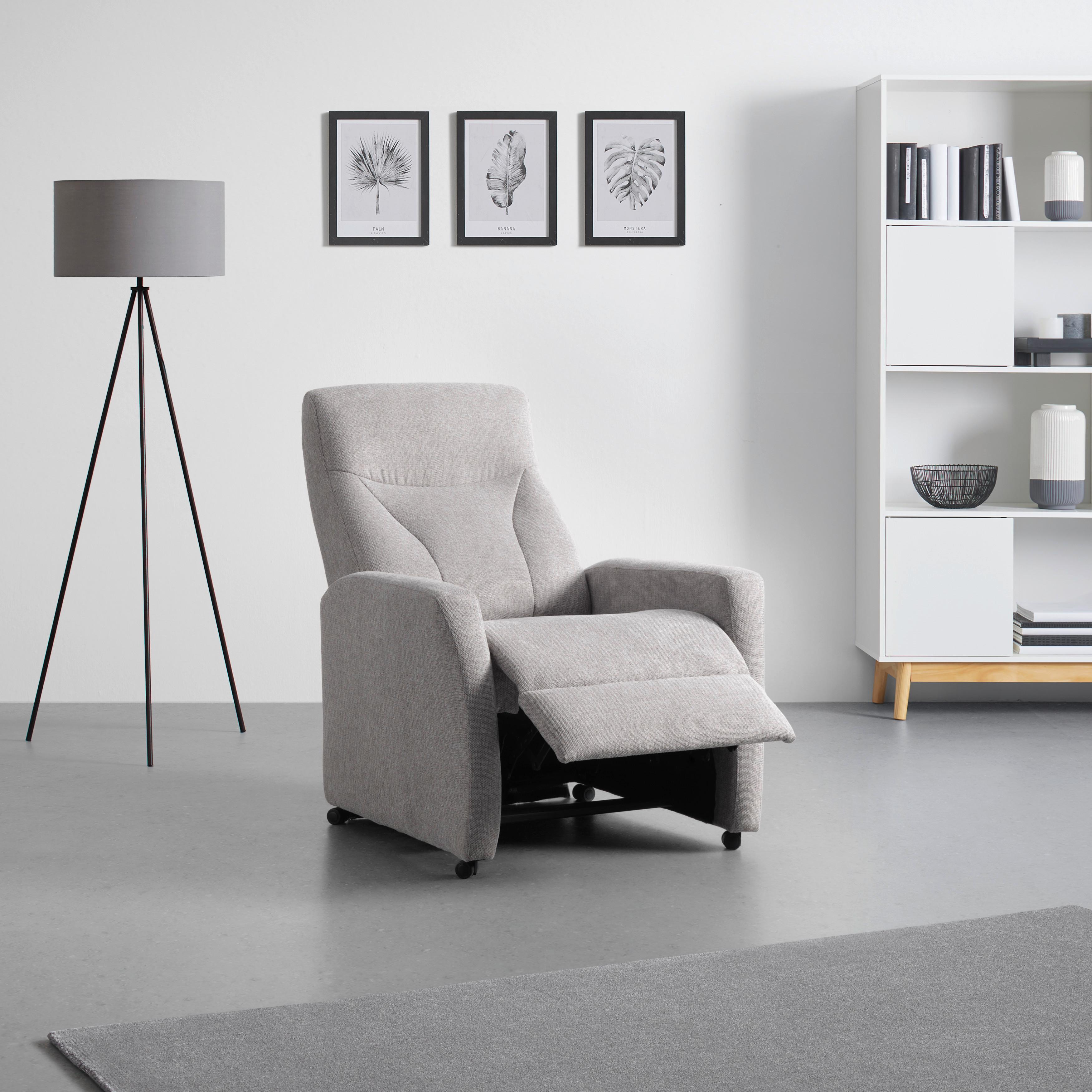 Relaxsessel Times in Grau - Grau, MODERN, Kunststoff/Textil (76/110/80cm) - Modern Living