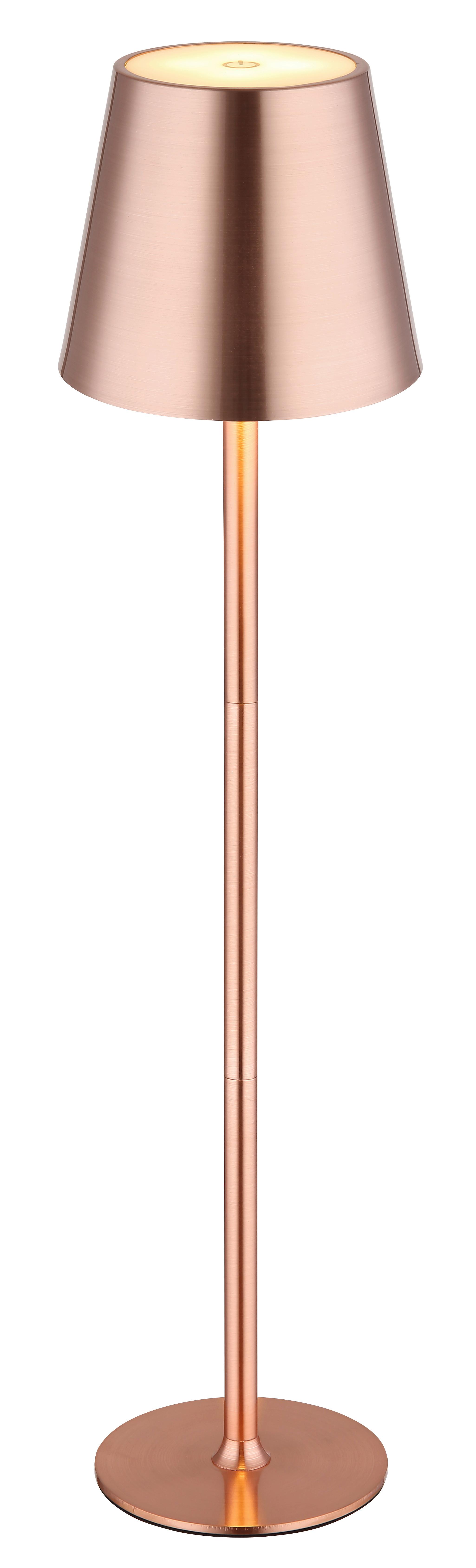 Akku-Tischleuchte Vannie Kupferfarben max. 3 Watt - Schwarz/Weiß, Design, Kunststoff/Metall (11,2/47cm) - Globo