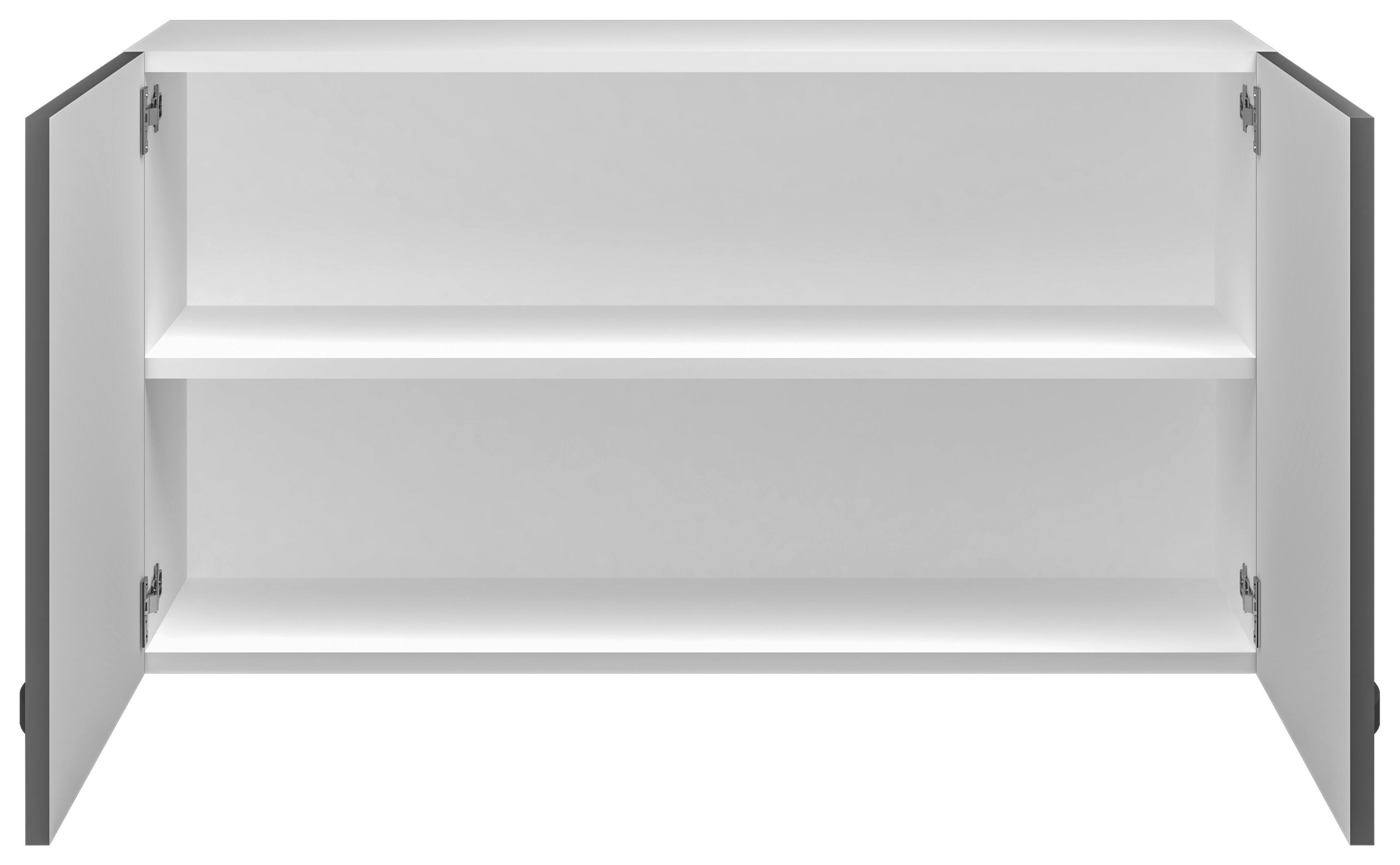 Küchenoberschrank Shadow ca. 100x54x32 cm Grau/Eiche - Edelstahlfarben/Dunkelgrau, MODERN, Holzwerkstoff/Metall (100/54/32cm) - FlexWell