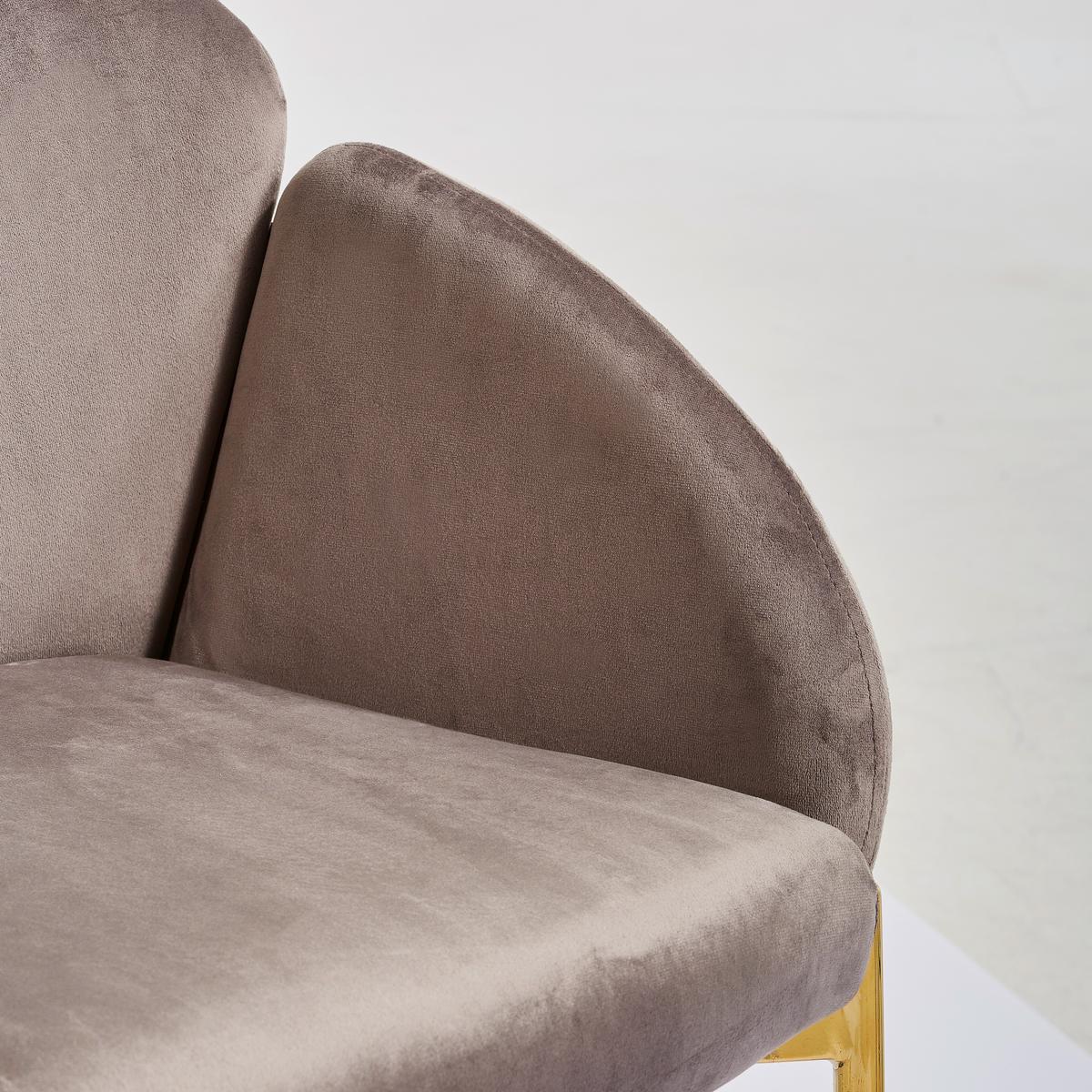 ZESTAW KRZESEŁ Z PODŁOKIETNIK. SUNNY RETRO 2ER-SET -TREND- - kolor złoty/szary, Trend, metal/tkanina (48/79/62cm) - Livetastic