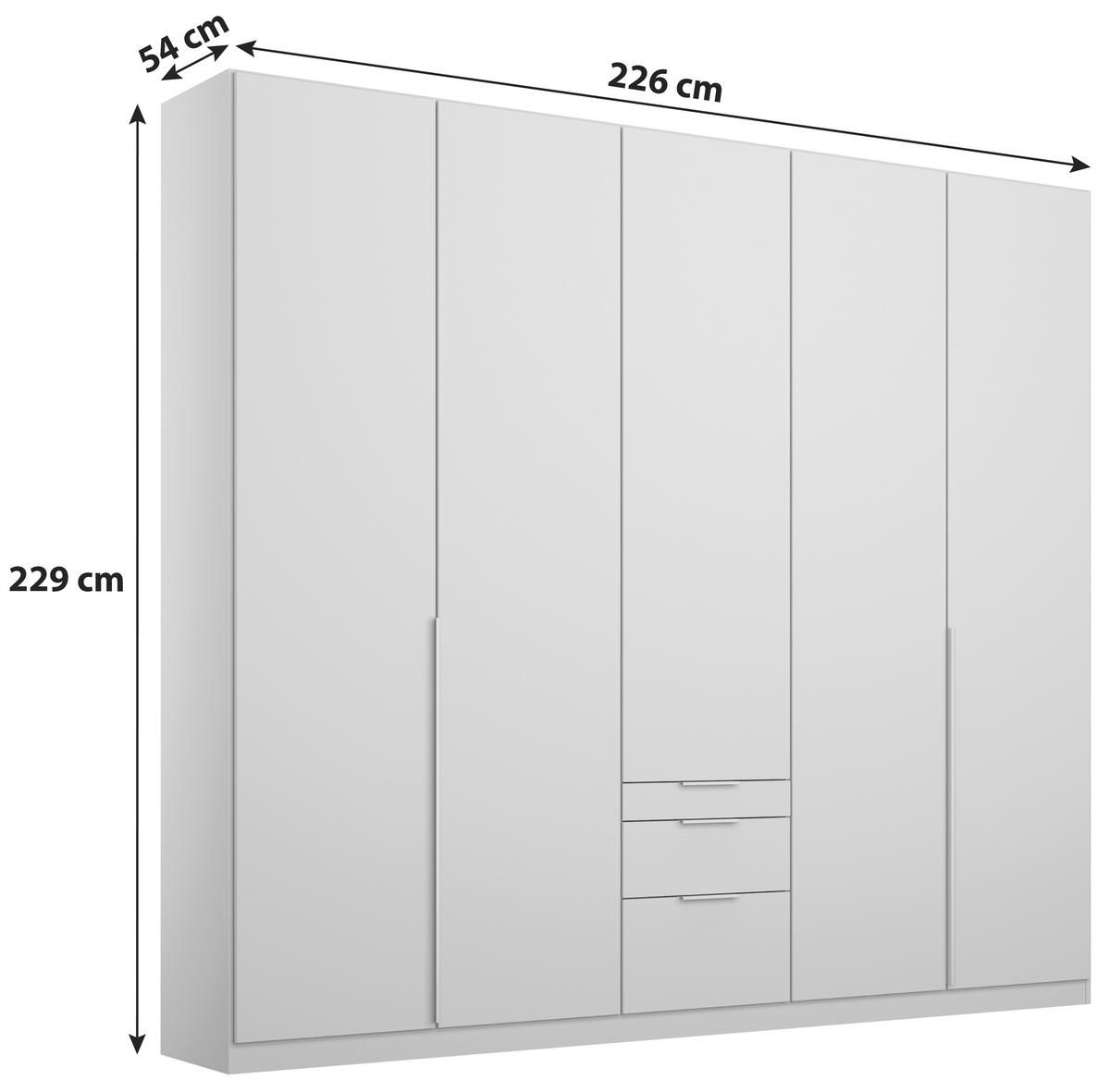 Dulap cu uși rotative ALABAMA - gri deschis, Modern, material pe bază de lemn (226/229/54cm)