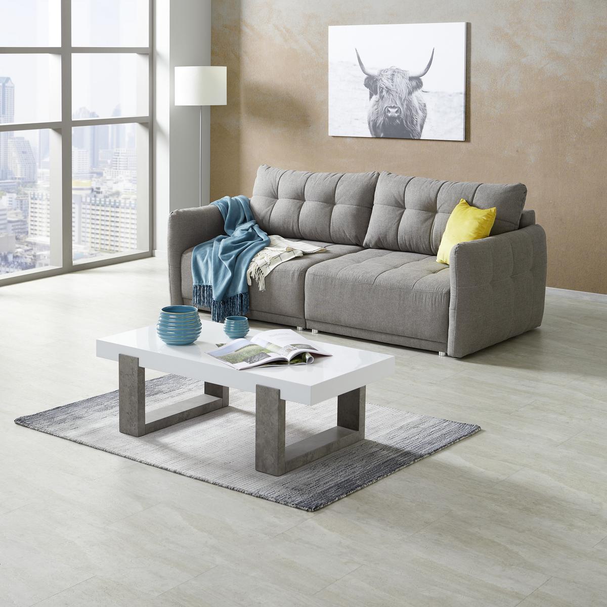 Kanapéágy Modena - sötétszürke/szürke, Natur, textil (223/92/107cm) - Mömax
