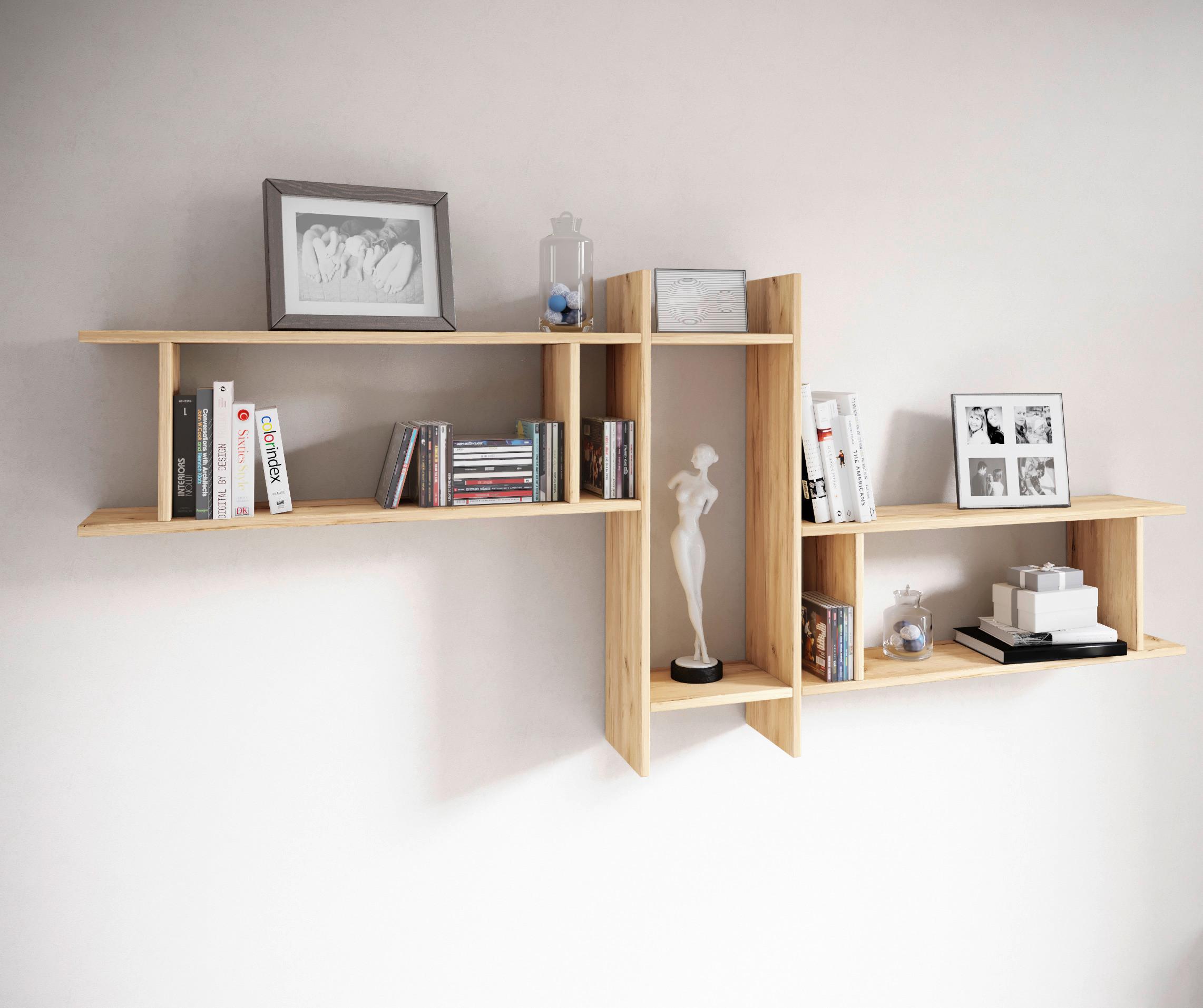 WANDREGALSET SIROLA MAXI - Honigeiche, Design, Holzwerkstoff (21/152/14cm) - MID.YOU
