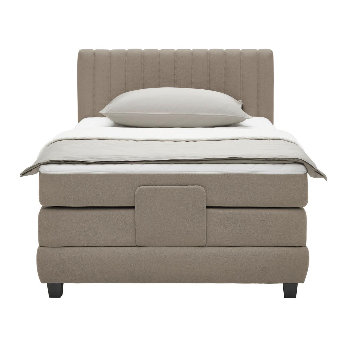 PAT BOXSPRING DIXON - maro, Konventionell, lemn/textil (100/200cm) - Premium Living