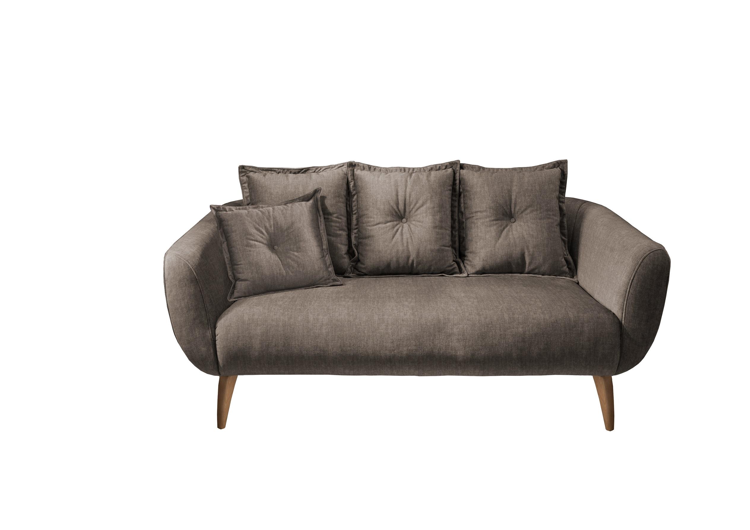 2,5-Sitzer-Sofa Baggio Braun Velours - Buchefarben/Braun, MODERN, Holz/Textil (196/94/103cm) - Livetastic