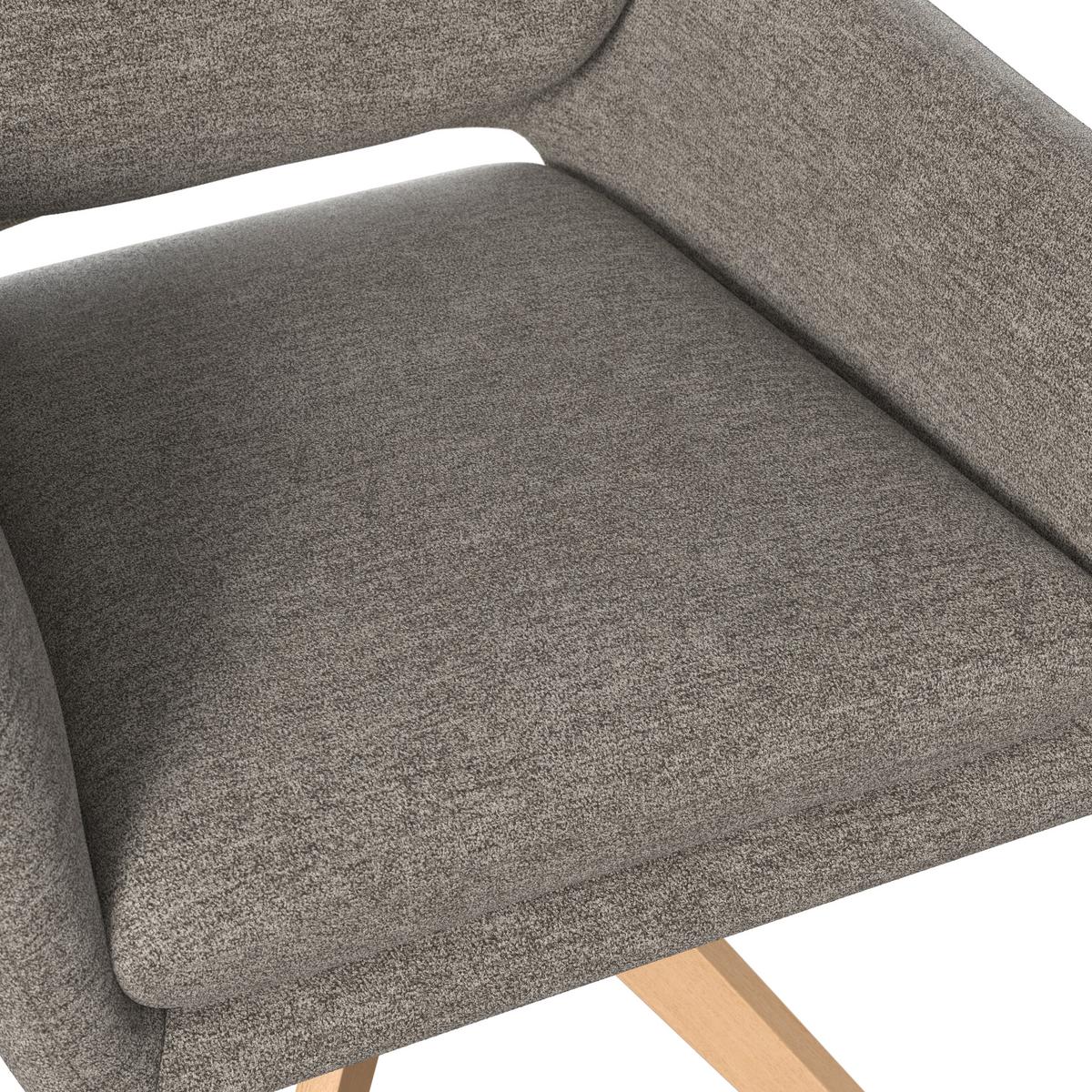 Armlehnstuhl Adrien Braun Webstoff Drehbar Gepolstert - Braun/Naturfarben, MODERN, Holz/Textil (64/59/92cm) - Bessagi Home