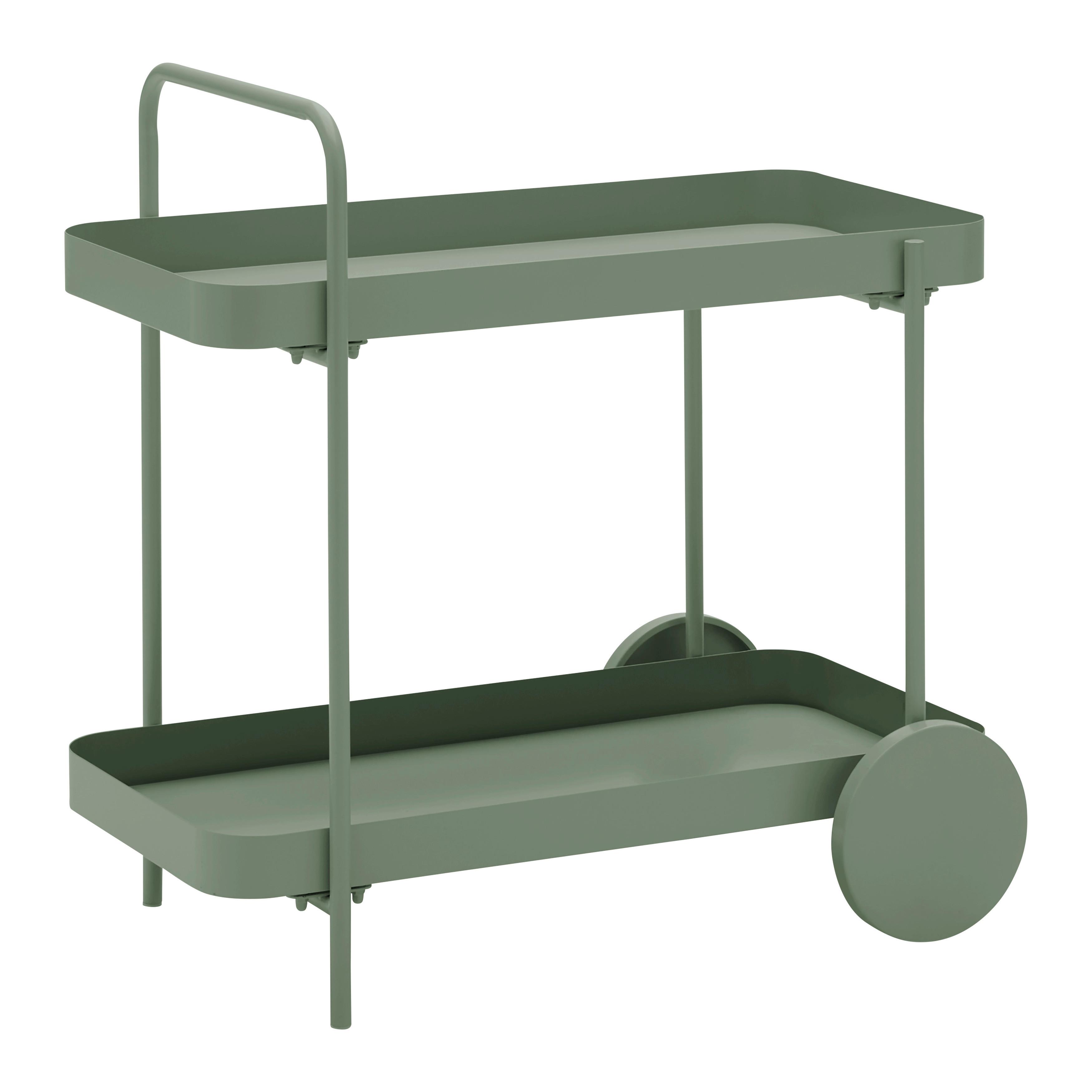 Servirni Voziček Desino - zelena, Moderno, kovina (70/70/43cm) - Mömax