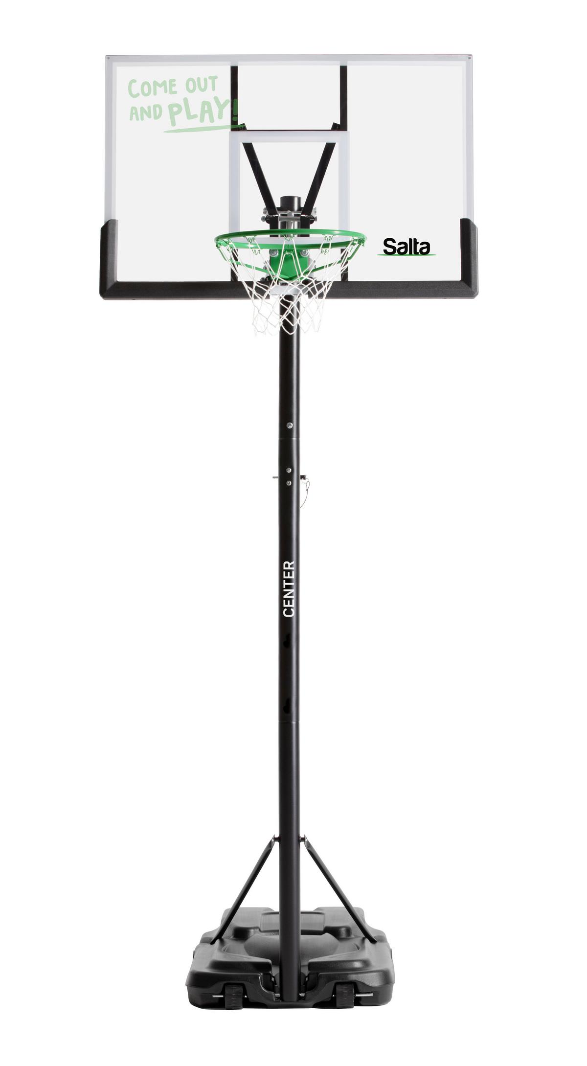 BASKETBALLSTÄNDER SALTA CENTER - Schwarz/Grün, KONVENTIONELL, Kunststoff/Metall (128/296-371/210cm) - Salta