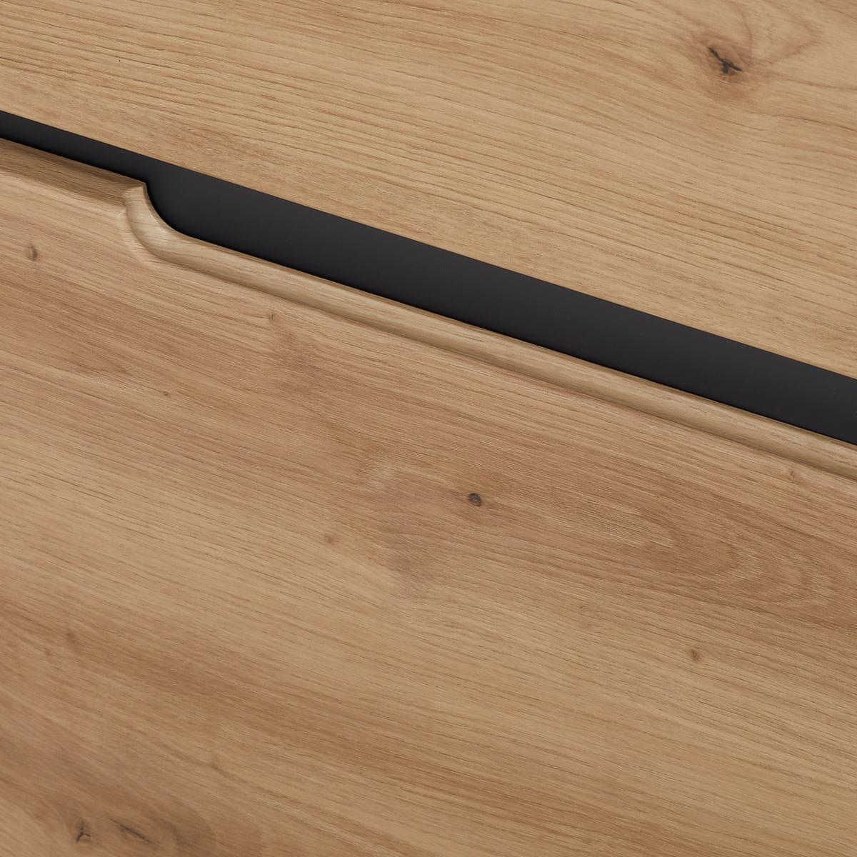 SEKRETARZYK DETROIT - czarny/kolor grafitowy, Design, materiał drewnopochodny/tworzywo sztuczne (100/124/41cm) - Voleo