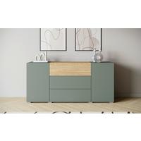 Sideboard 150cm Berlin 150 Salbeigrün/Eichefarben - Eichefarben/Salbeigrün, Design, Holzwerkstoff/Kunststoff (150/68/38,5cm) - P & B