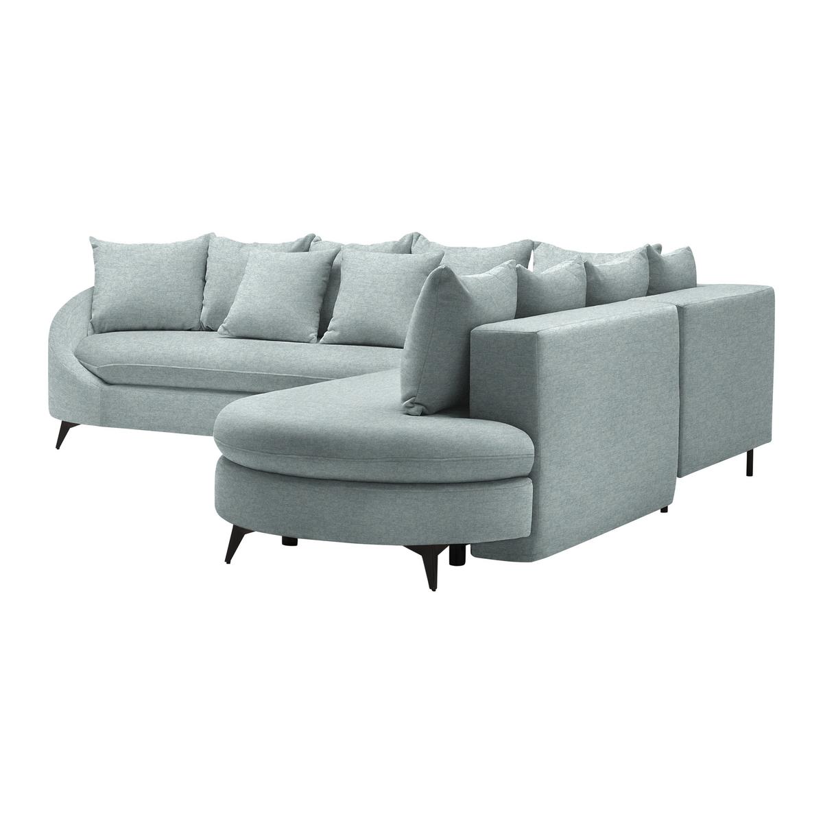 Ecksofa Axel Hellblau - Schwarz/Hellblau, MODERN, Textil/Metall (291/87/250cm) - Mömax
