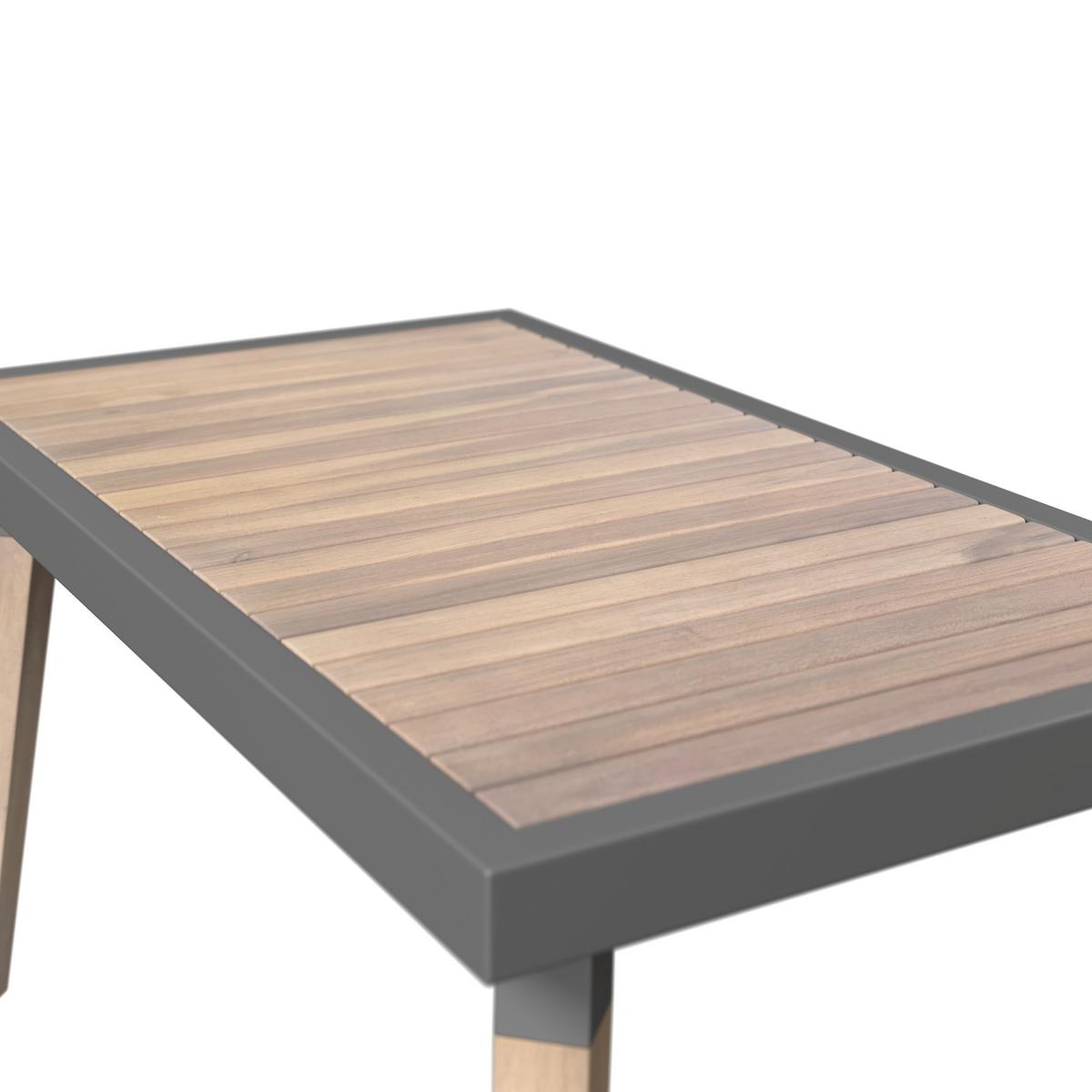 Loungegarnitur Elodie Grau Echtholz/Textil - Greige/Creme, Modern, Holz/Kunststoff - Bessagi Garden