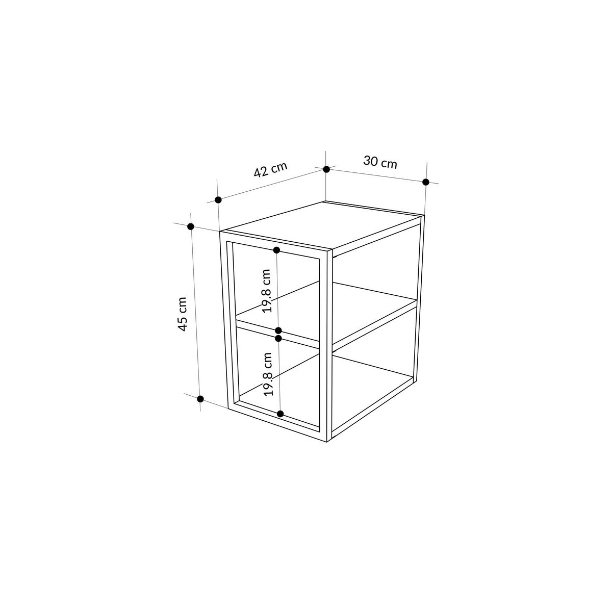 Beistelltisch Echo ca. 42x45x30 cm Eiche - Eichefarben, Design, Holzwerkstoff/Metall (42/45/30cm) - Livetastic